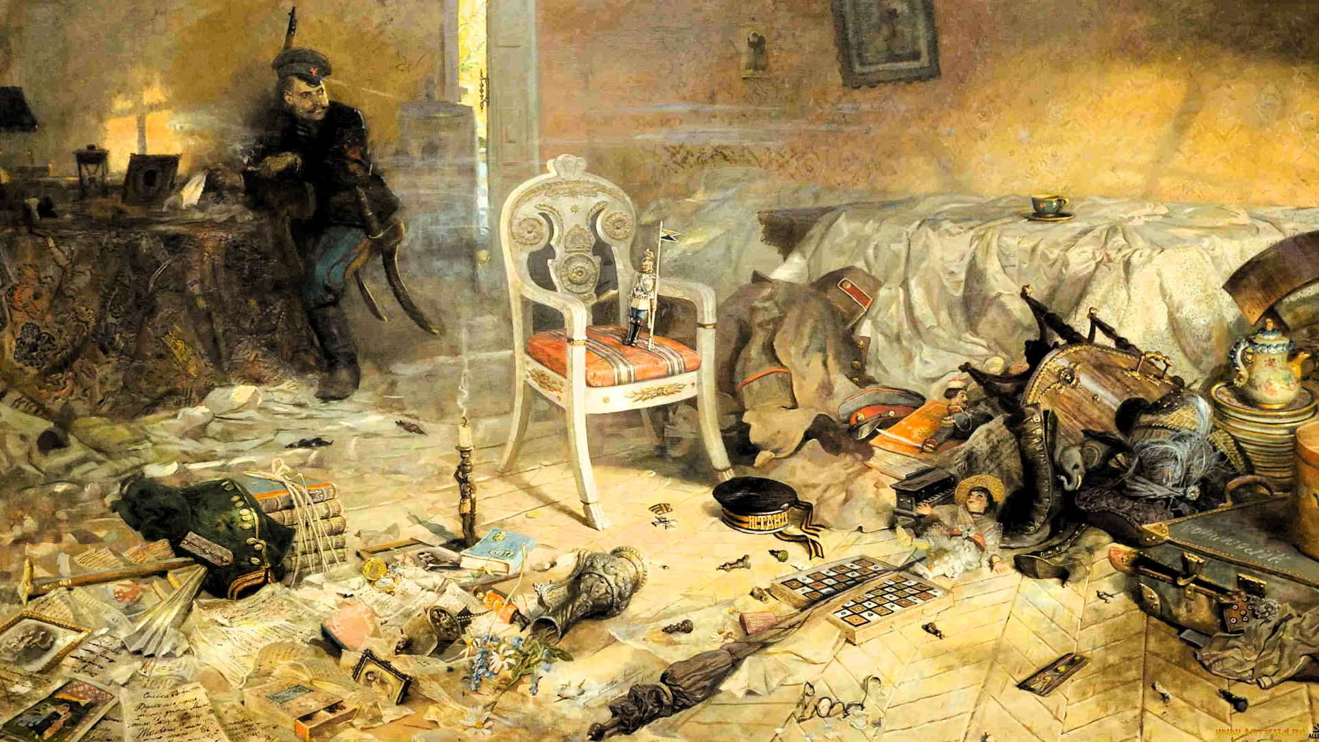 рисованное, павел, рыженко, козак, стол, стул, разгром, вещи