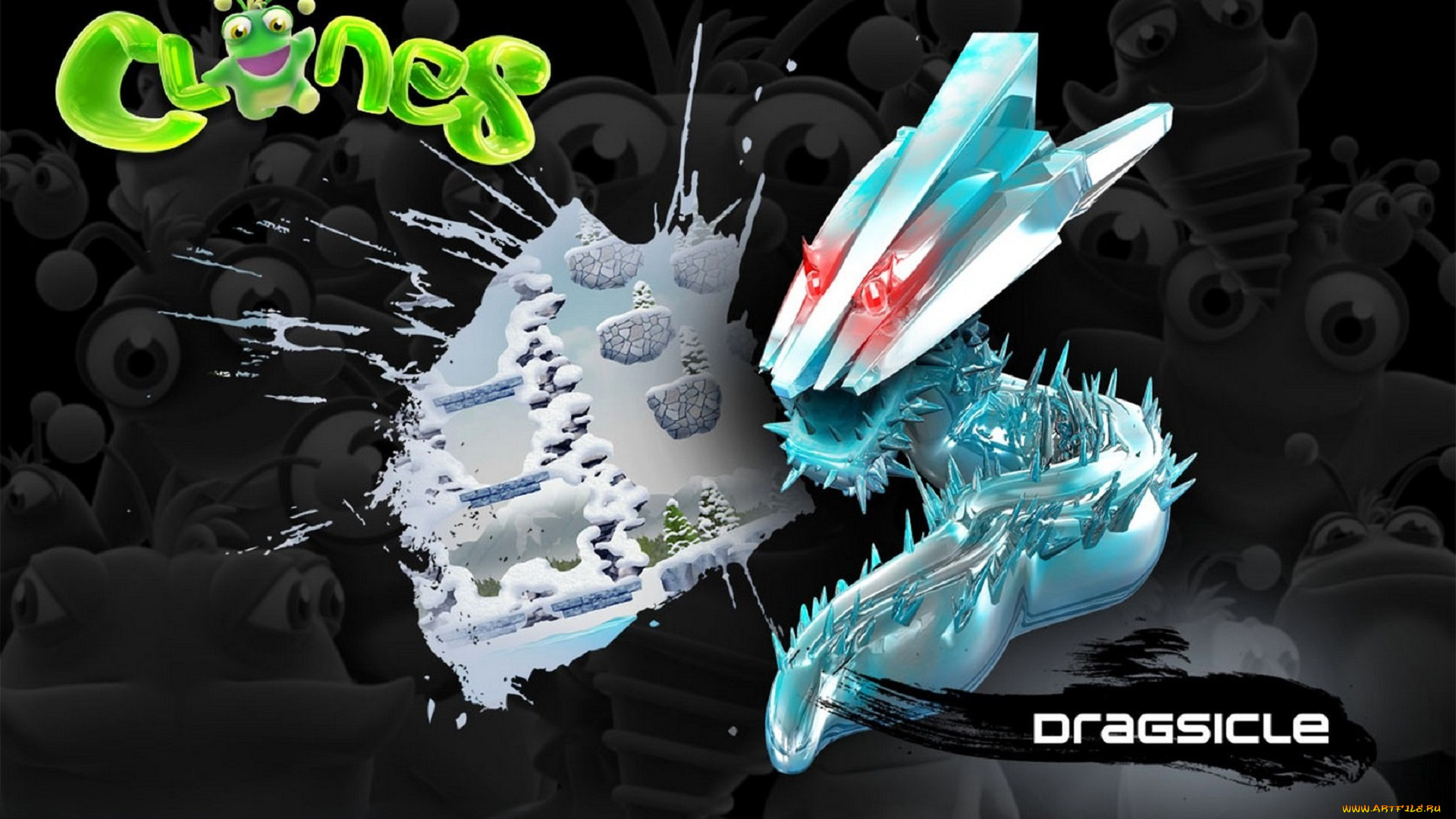 видео, игры, clones, существо, кусок