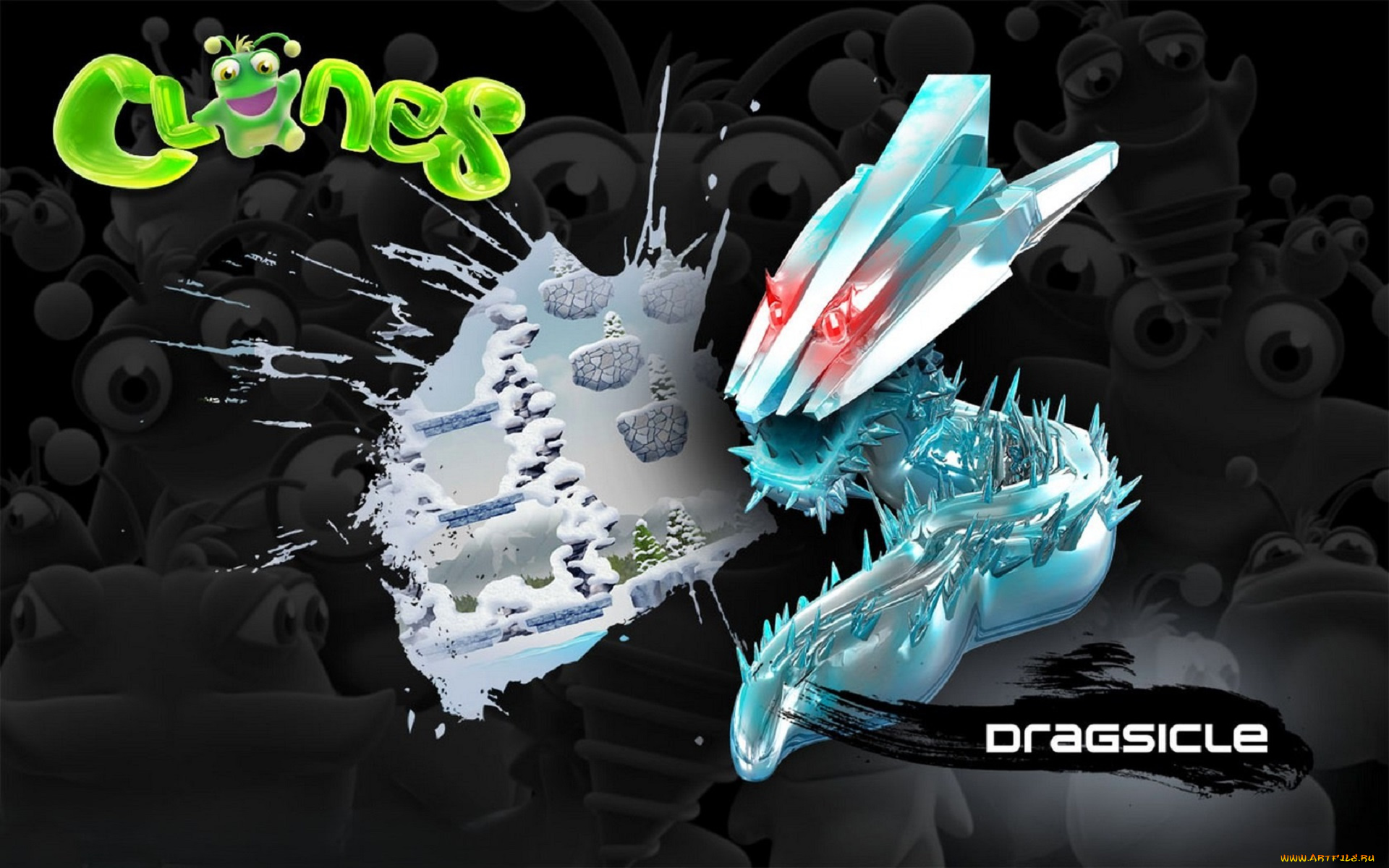 видео, игры, clones, существо, кусок