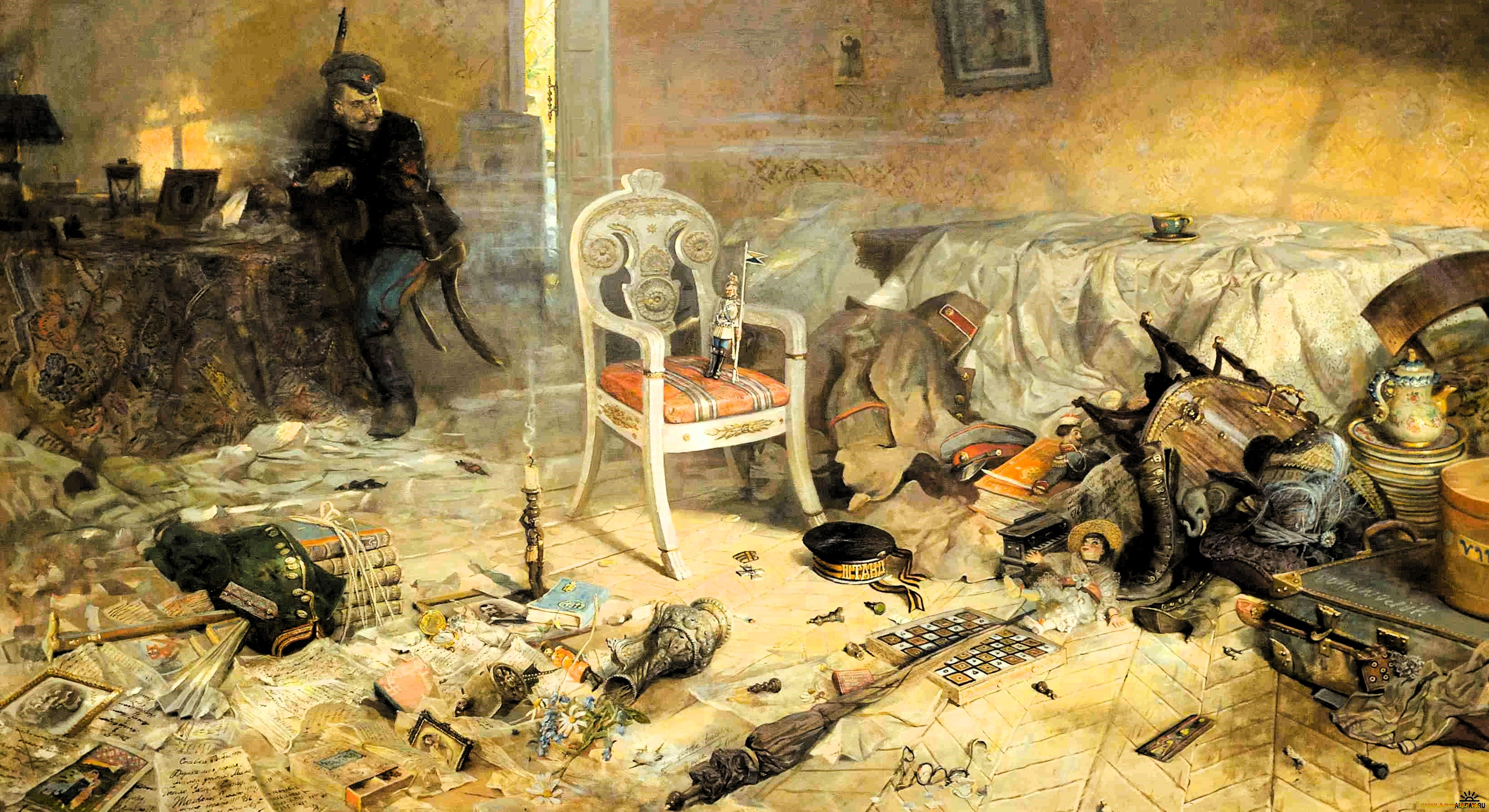 рисованное, павел, рыженко, козак, стол, стул, разгром, вещи