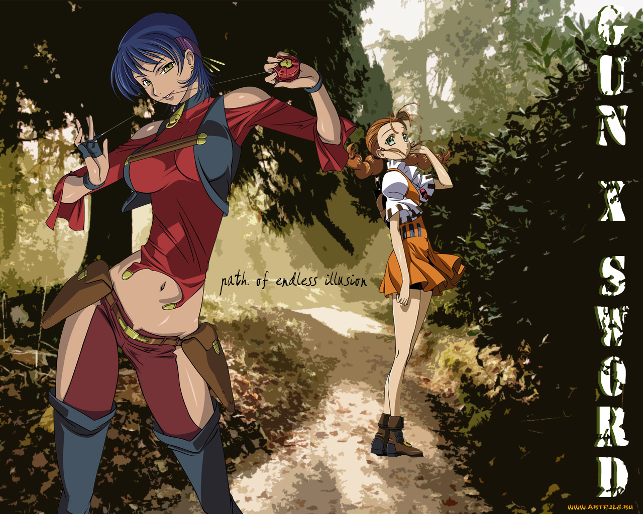 аниме, gun, sword