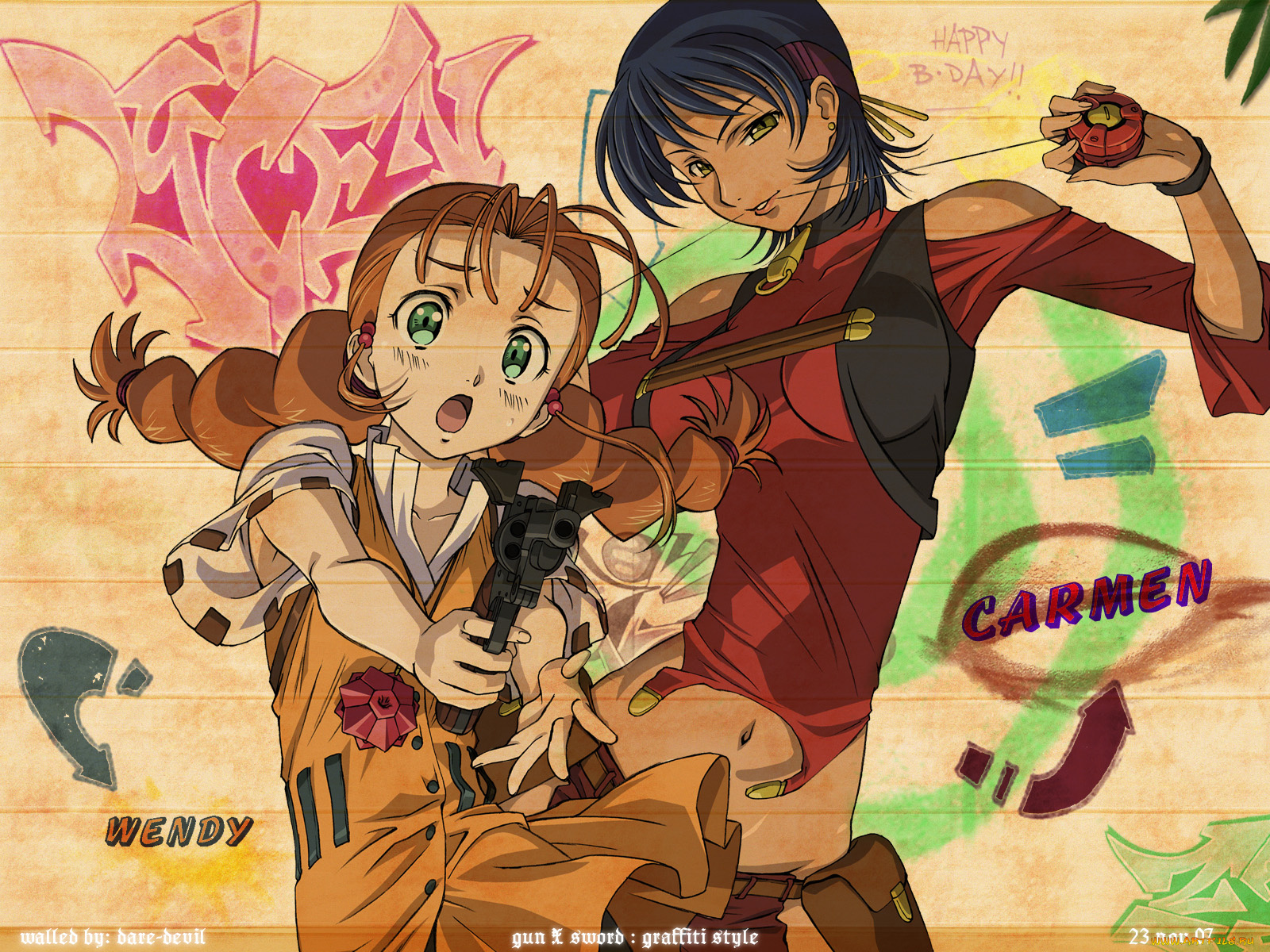 аниме, gun, sword