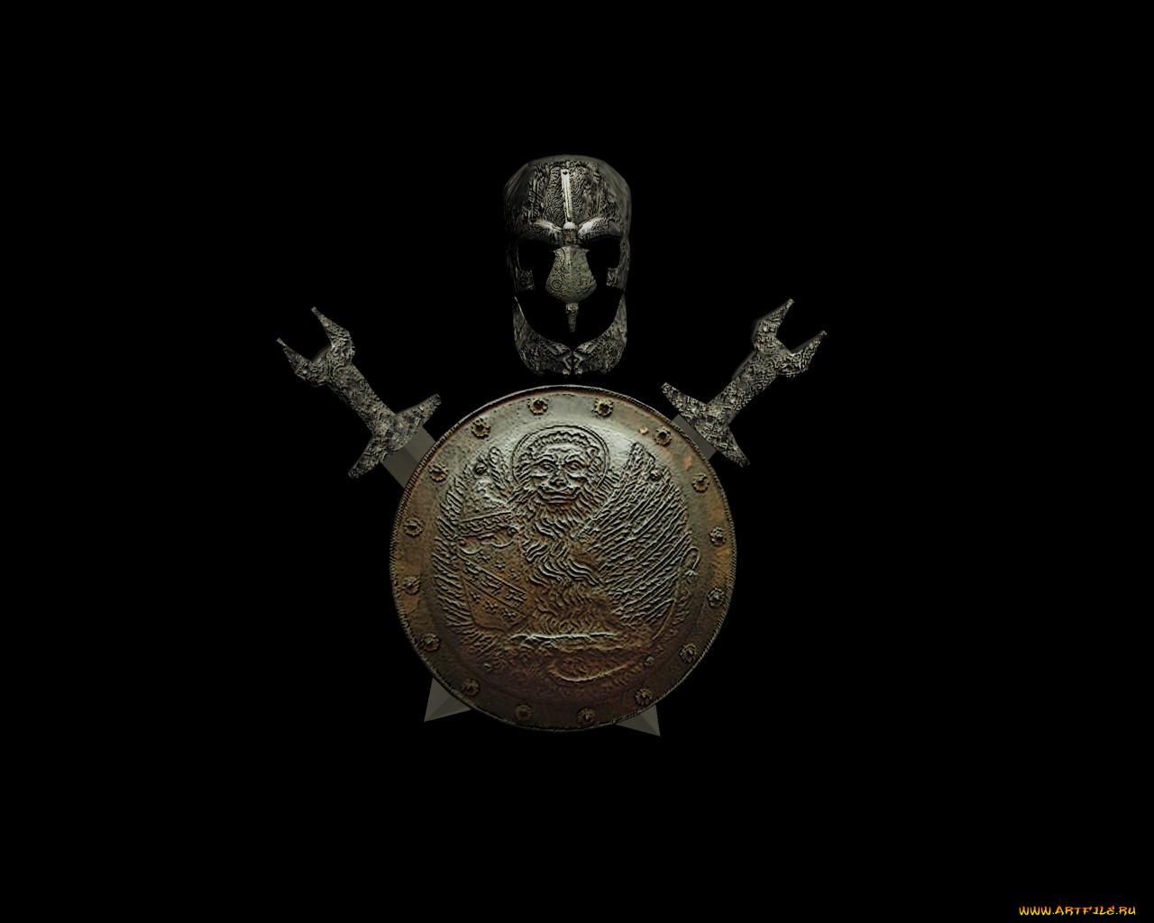 шлем, щит, меча, оружие, доспехи