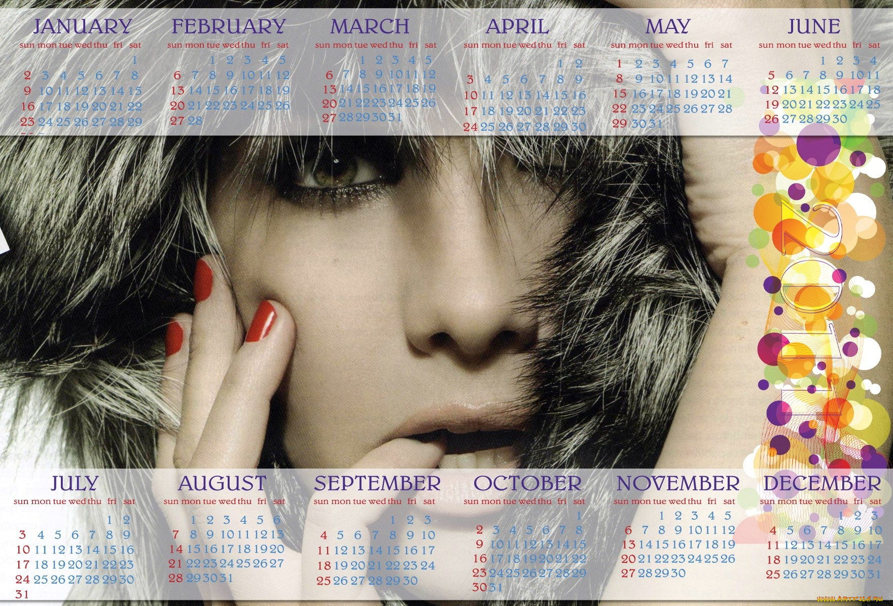 календари, девушки, лицо