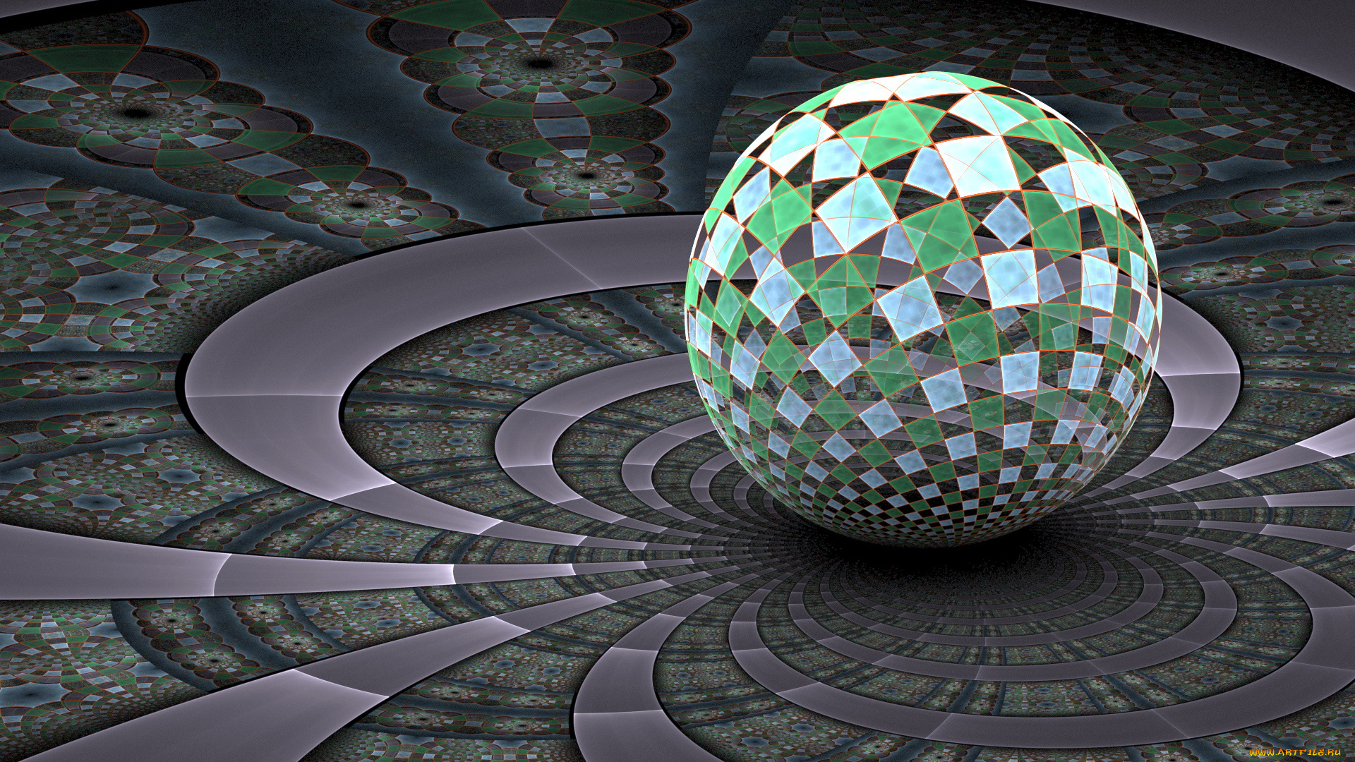 3д, графика, fractal, фракталы, абстракция, шар