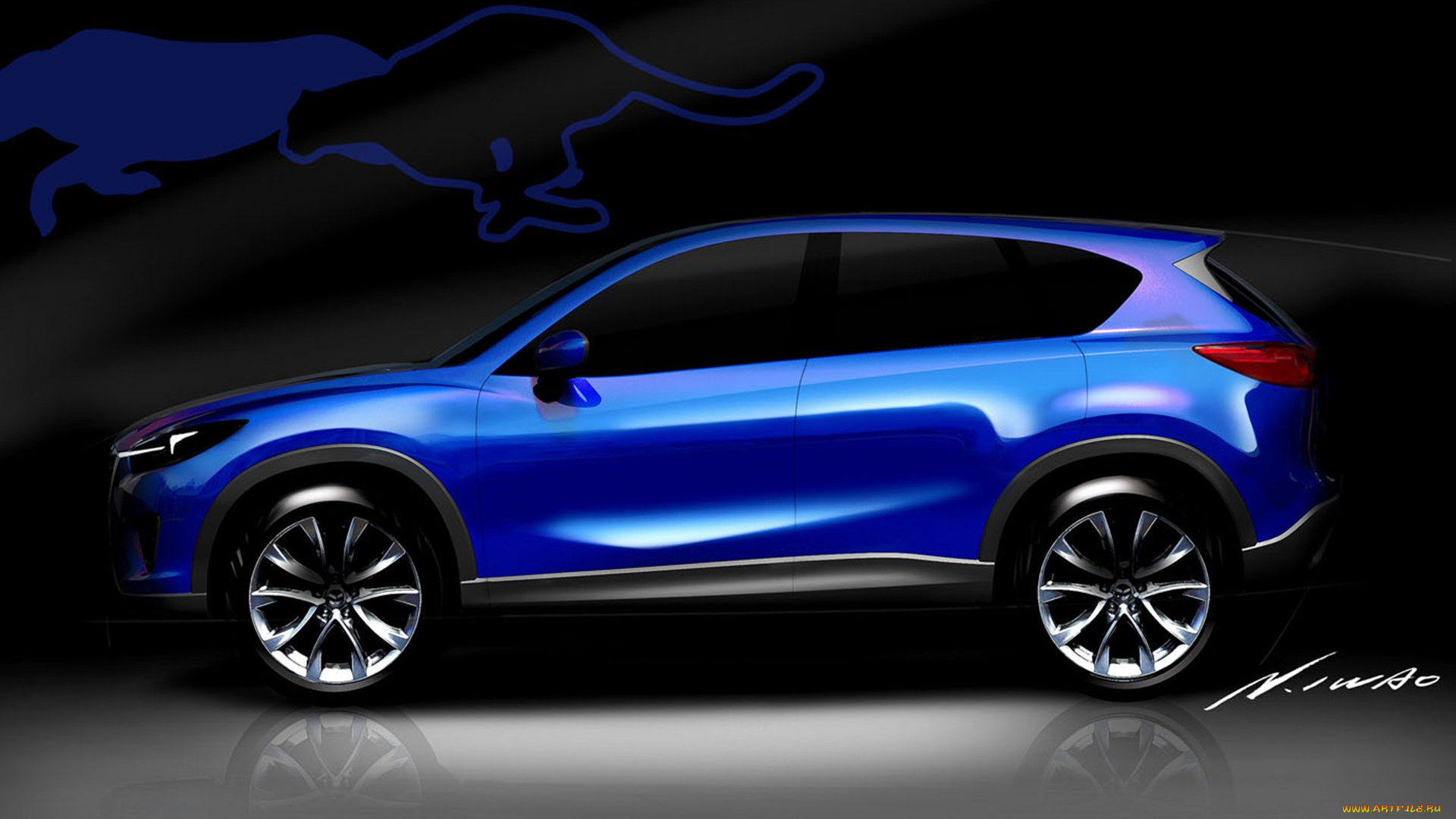 автомобили, рисованные, mazda