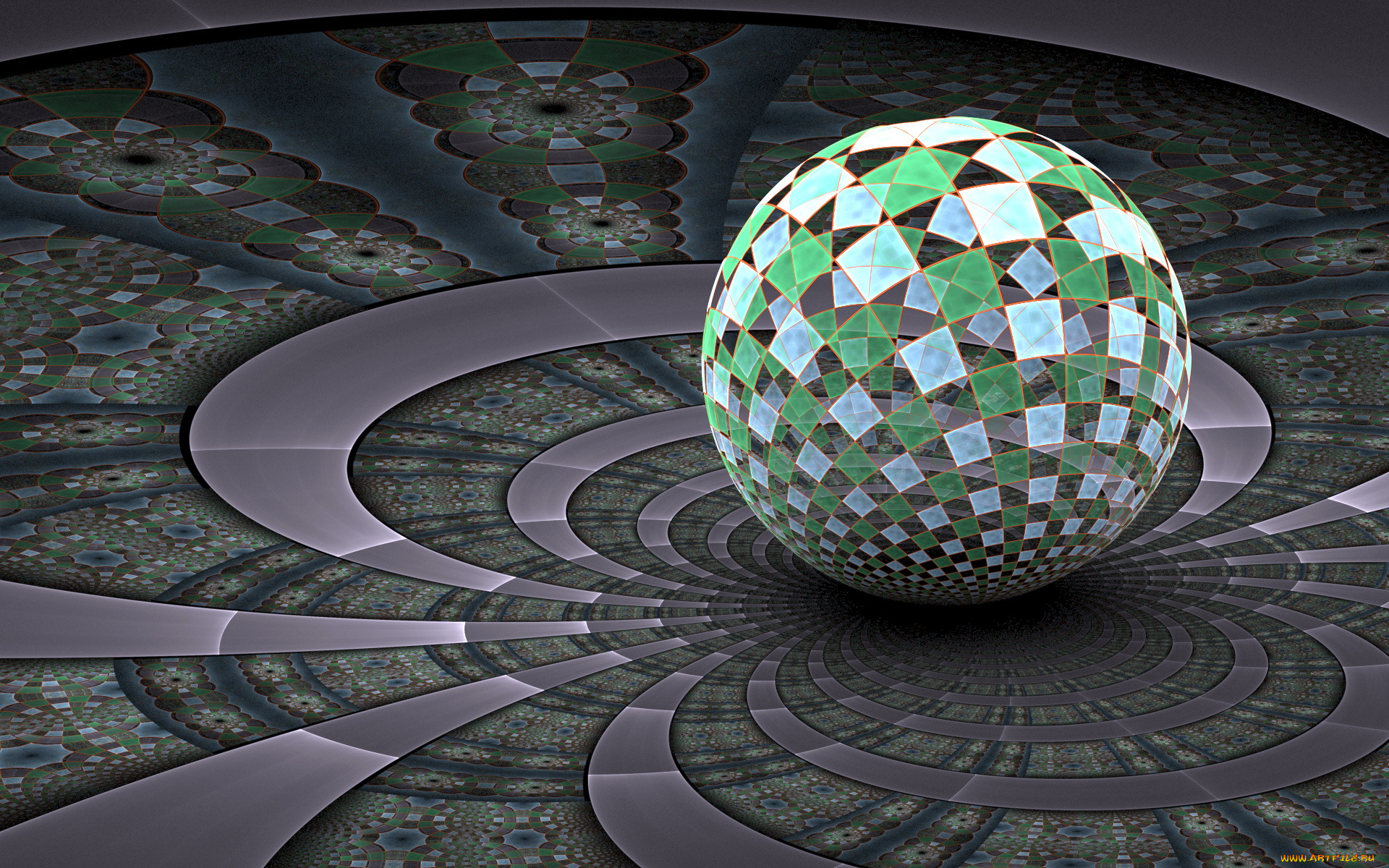 3д, графика, fractal, фракталы, абстракция, шар