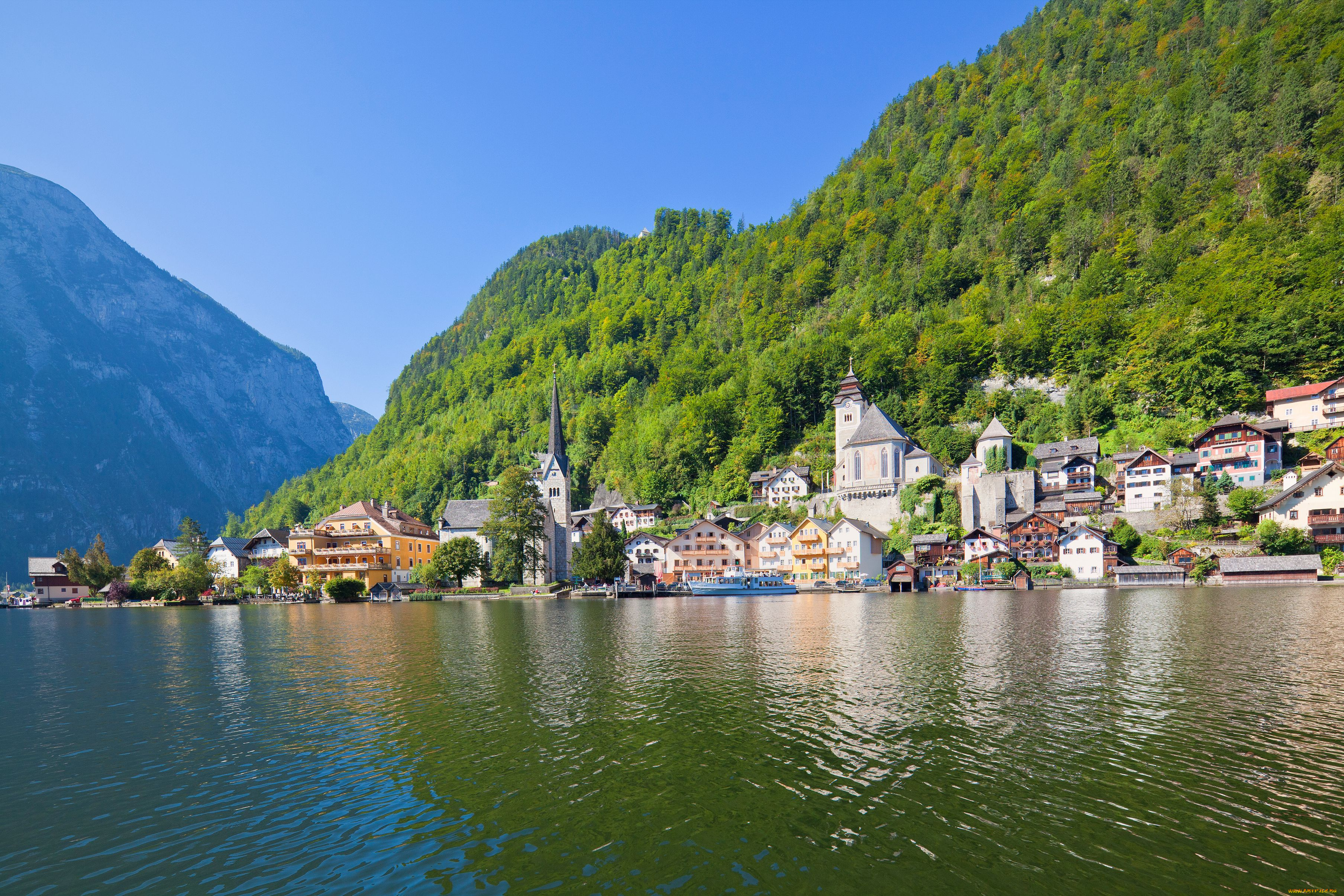 города, пейзажи, hallstatt, австрия