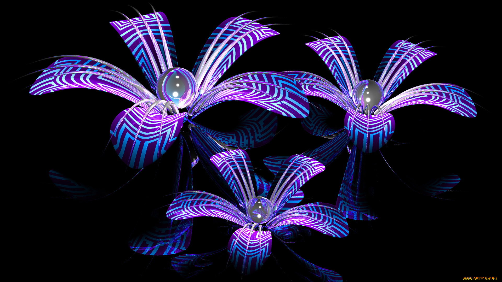 3д, графика, flowers, цветы, фон, узор, цвета