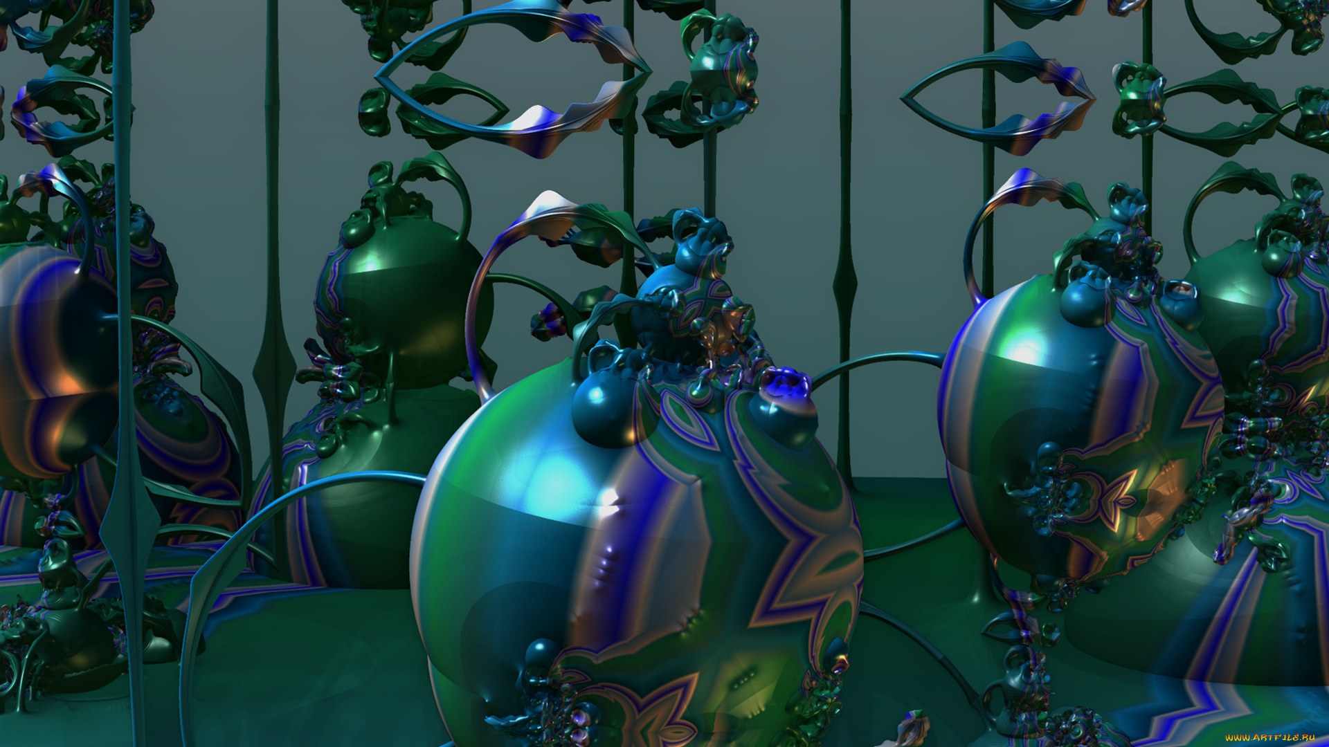 3д, графика, fractal, фракталы, узор, цвета, фон