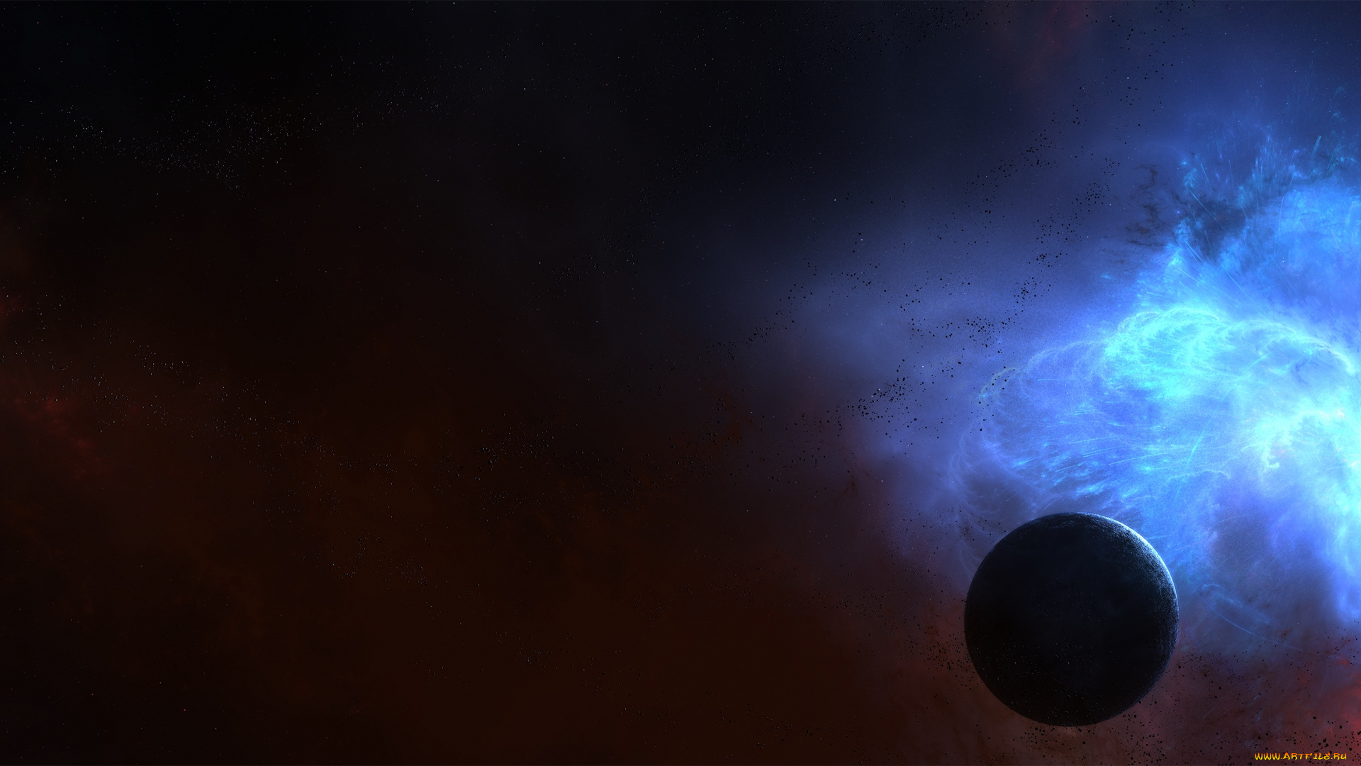 космос, арт, звезды, планета, вселенная