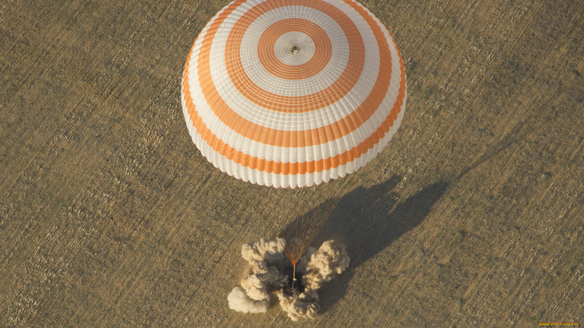 космос, разное, другое, парашют, приземление, союз, тма-04м