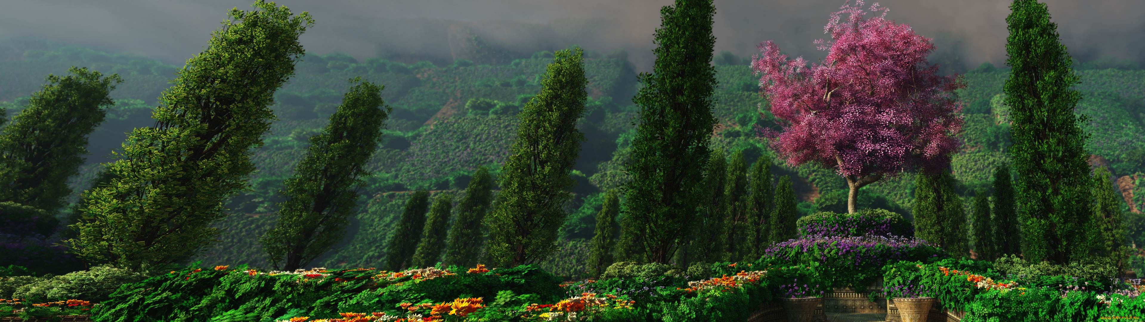 3д, графика, nature, landscape, природа, парк