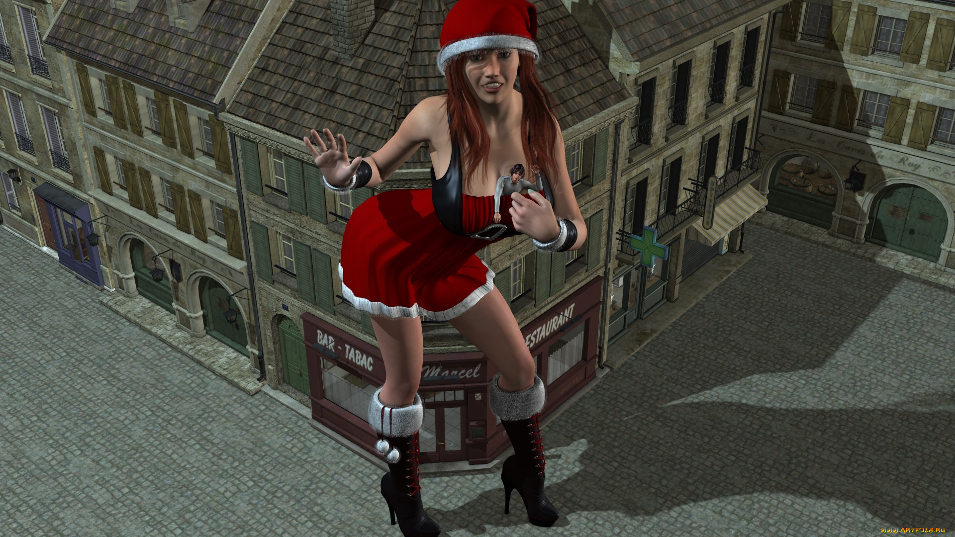 3д, графика, fantasy, фантазия, девушка, дом