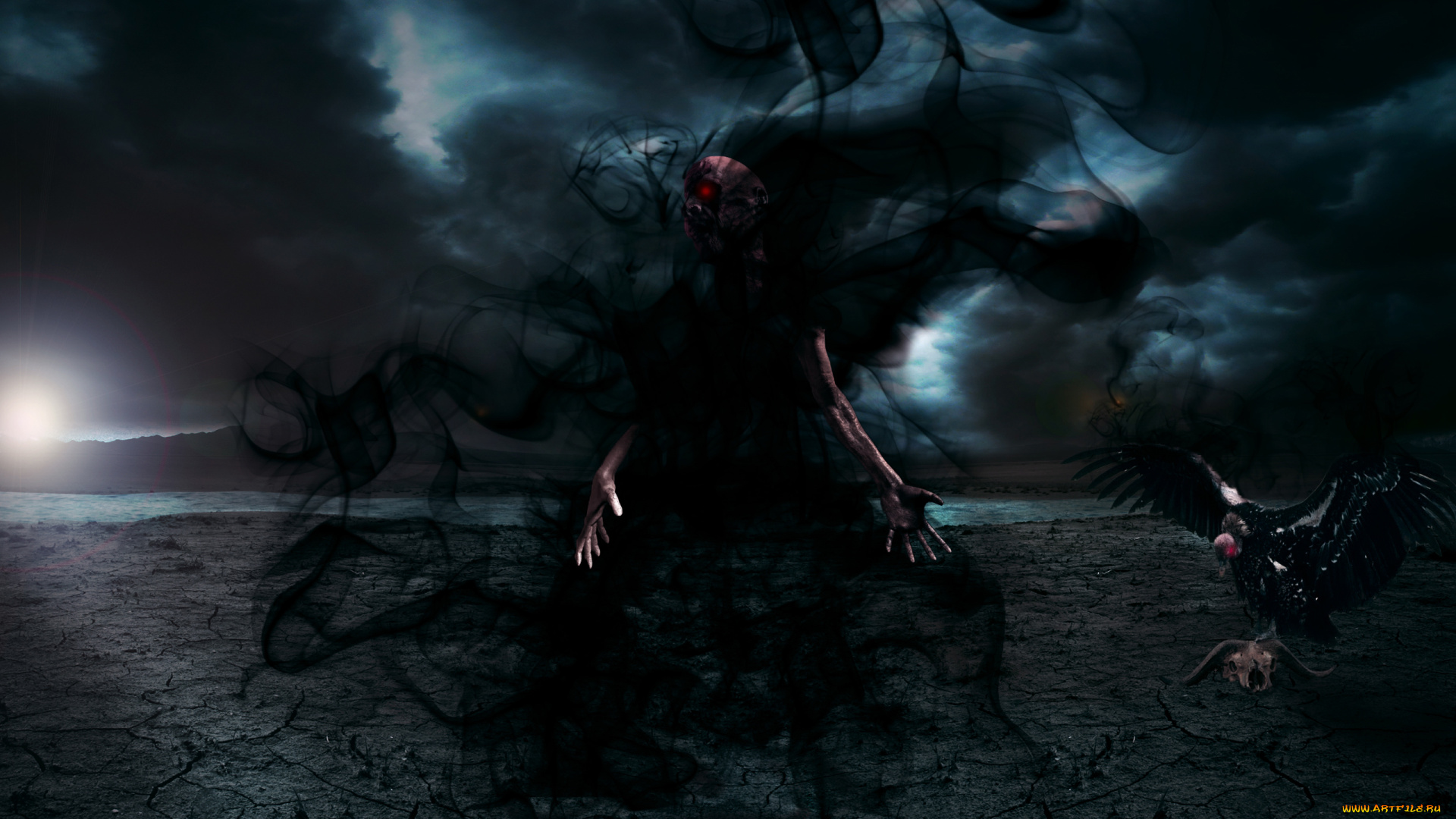 3д, графика, horror, ужас, гриф, демон