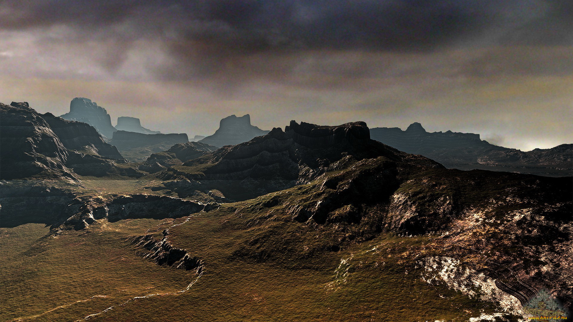 3д, графика, nature, landscape, природа, горы