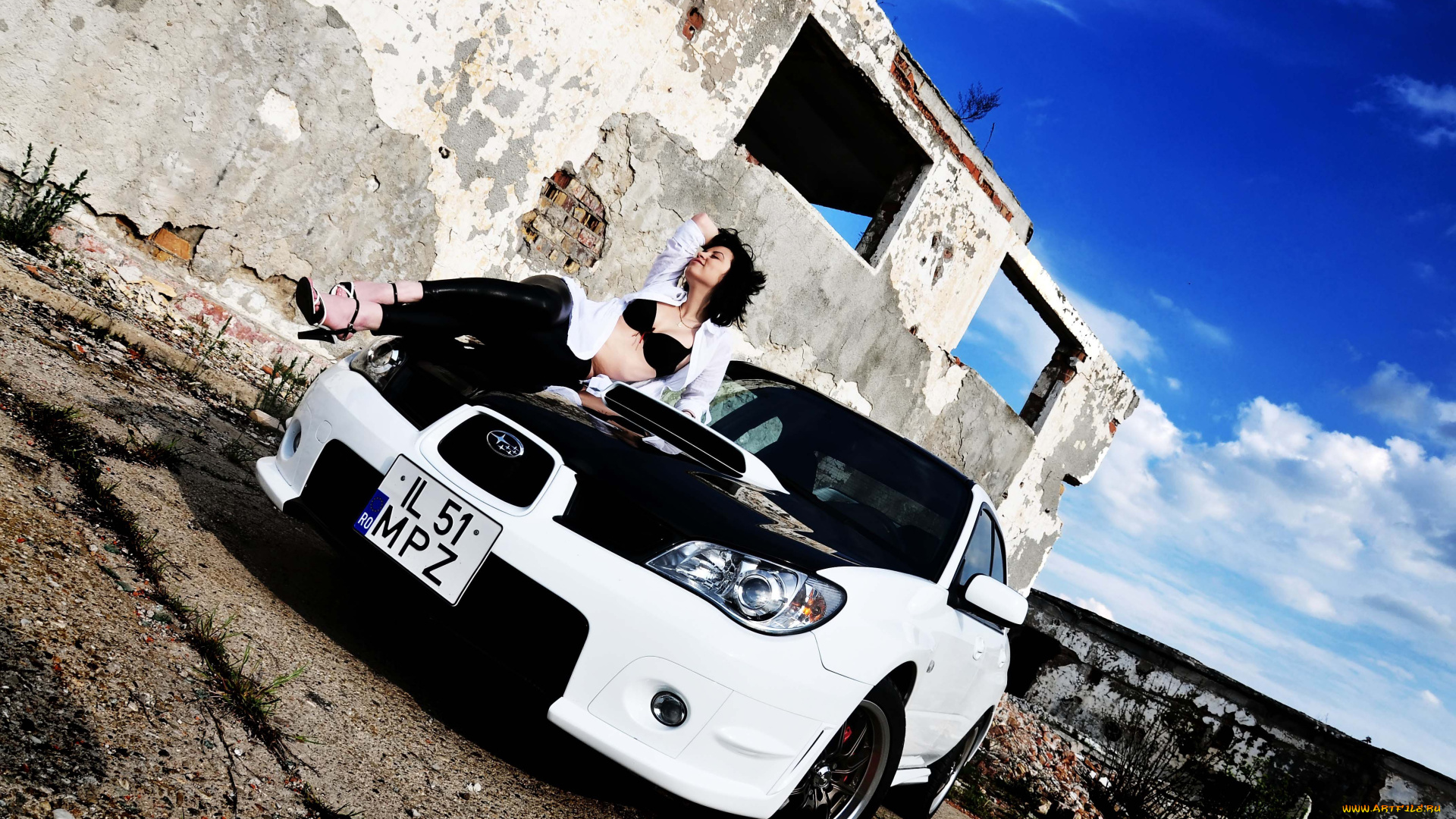 автомобили, авто, девушками, subaru