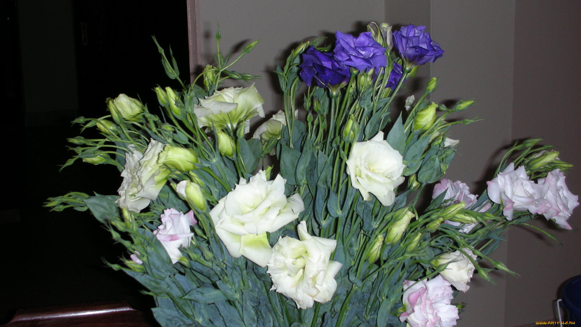 цветы, эустома, букет, лизиантус