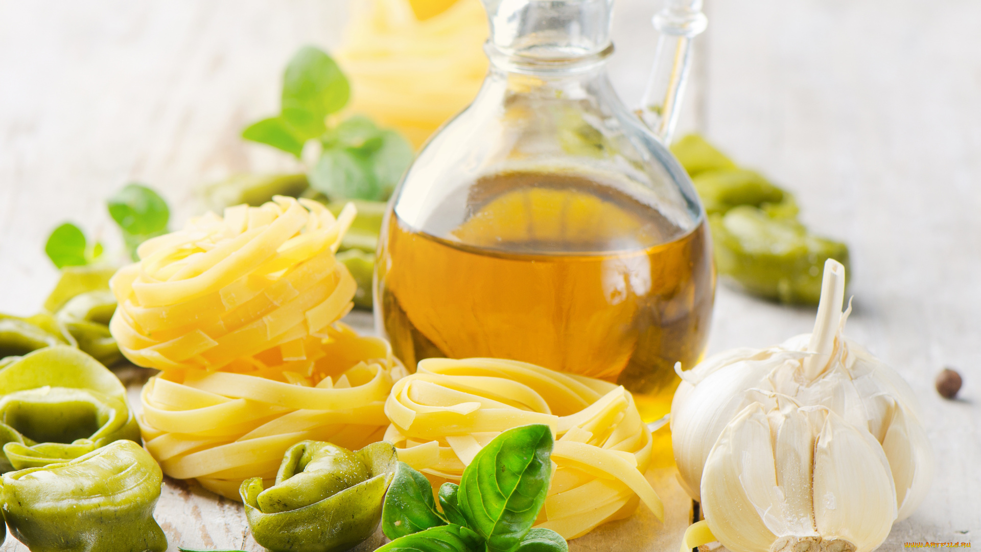 еда, разное, чёрный, перец, спагетти, тортеллини, стол, масло, чеснок