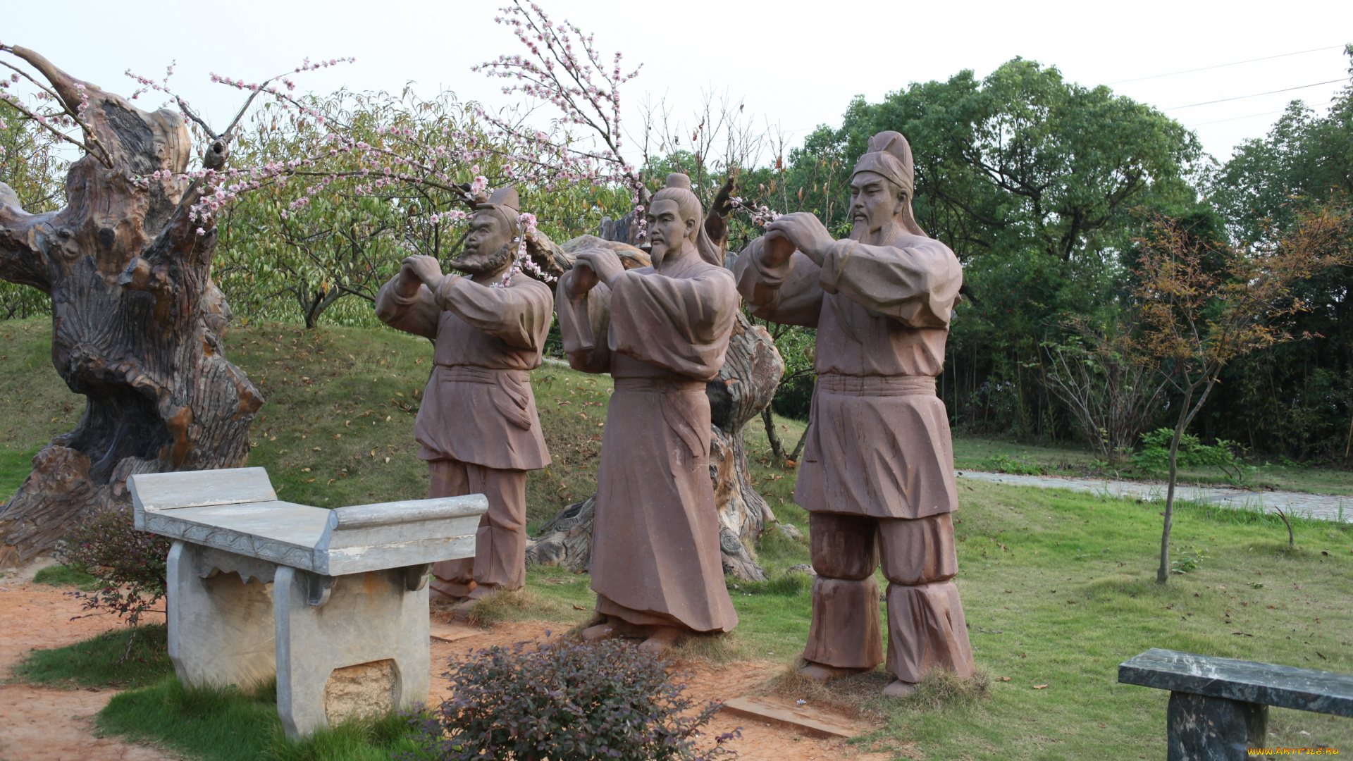 разное, рельефы, статуи, музейные, экспонаты, скульптуры, скамейки