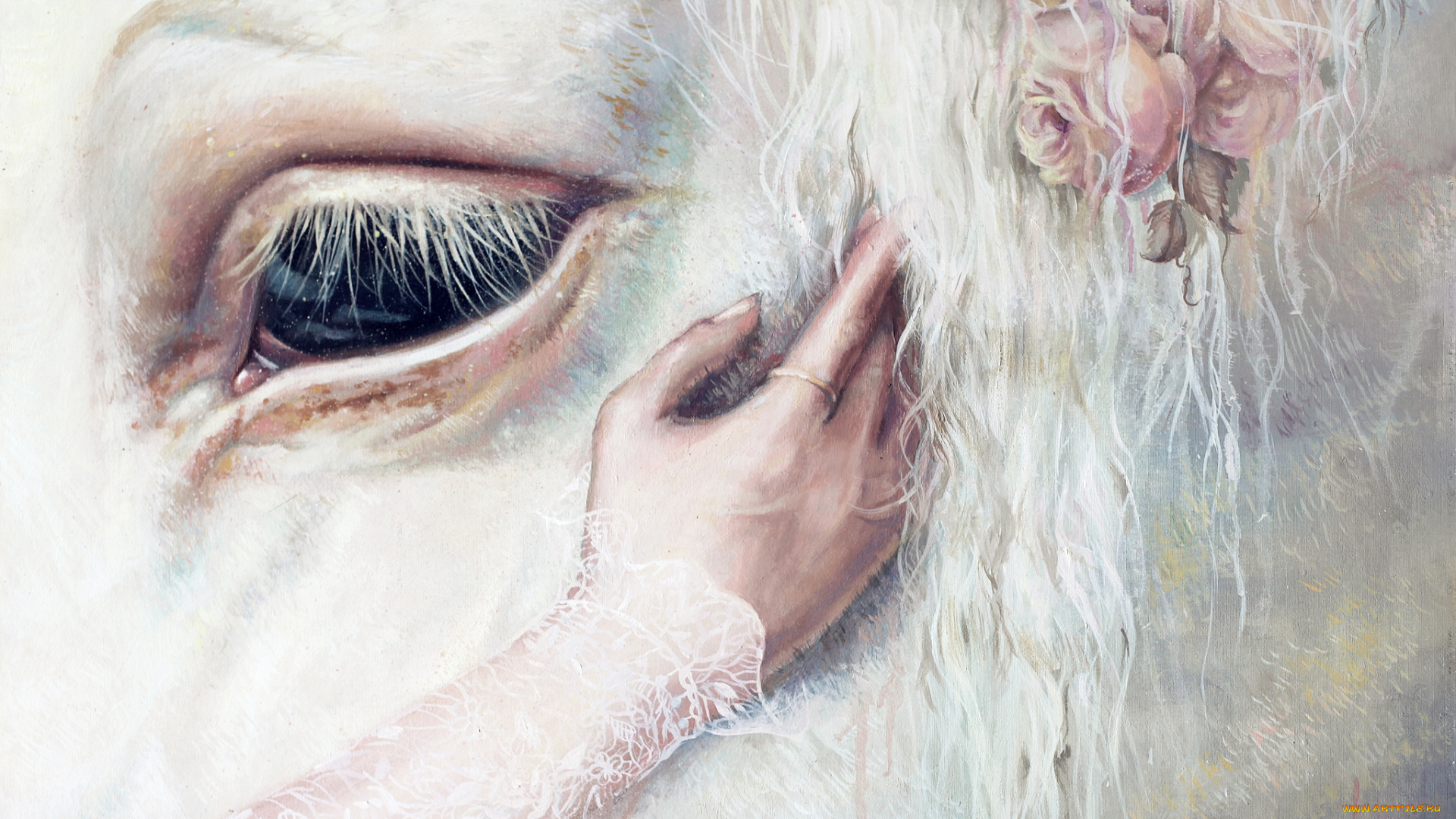 рисованные, другое, рука, глаз, лошадь