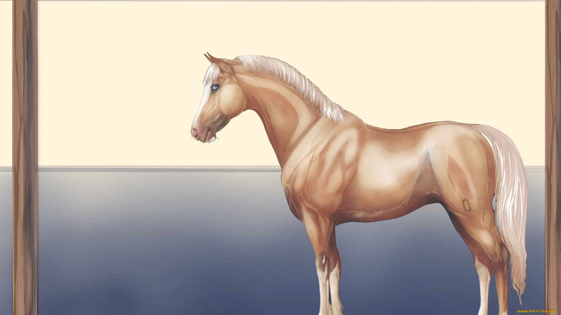 рисованные, животные, лошади, лошадь