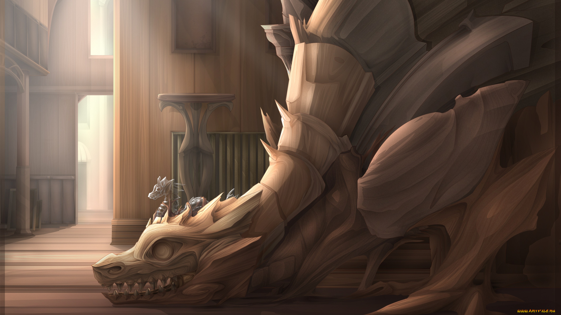 рисованные, животные, сказочные, мифические, дракон