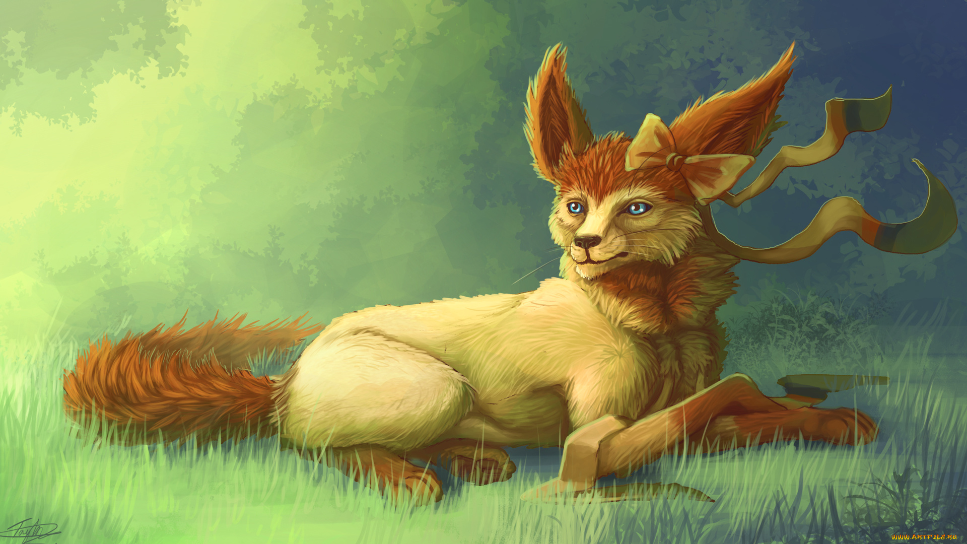 рисованные, животные, сказочные, мифические, лиса