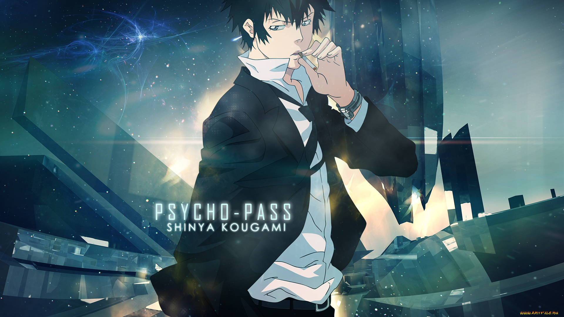 shinya, kougami, аниме, psycho, pass, сигарета, исполнитель, костюм, брослет