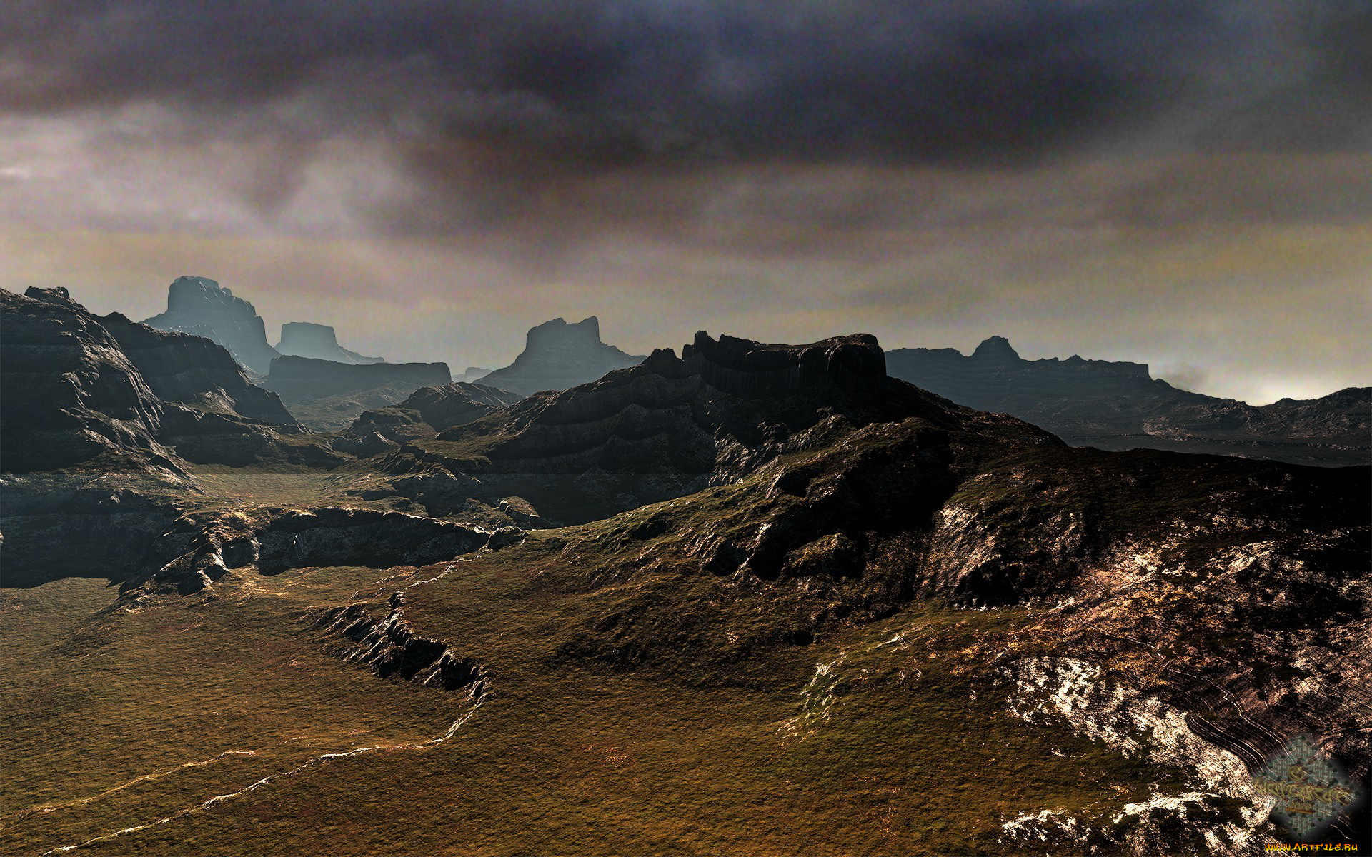 3д, графика, nature, landscape, природа, горы