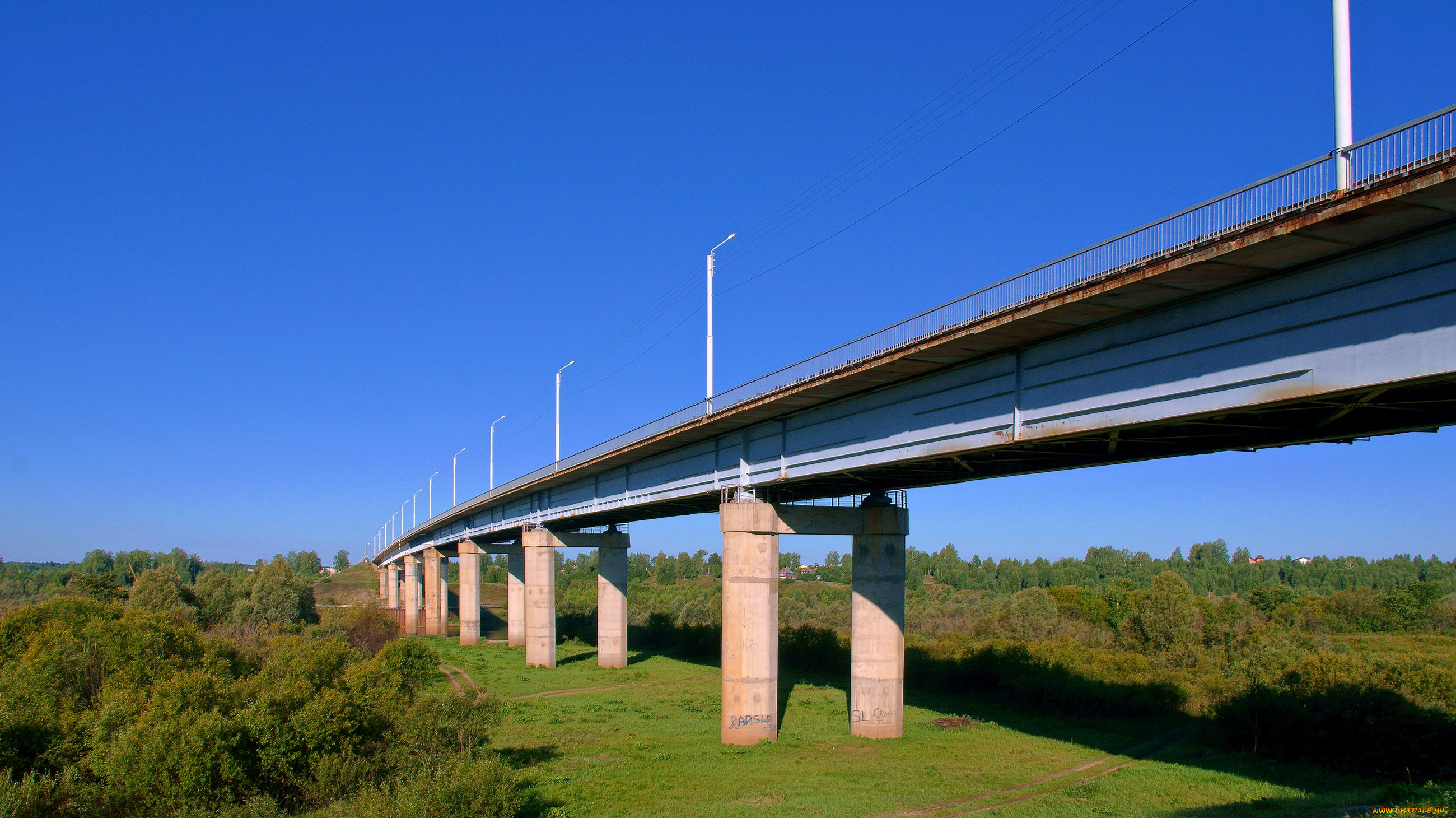 мост, через, ветлугу, воскресенского, природа, другое, небо
