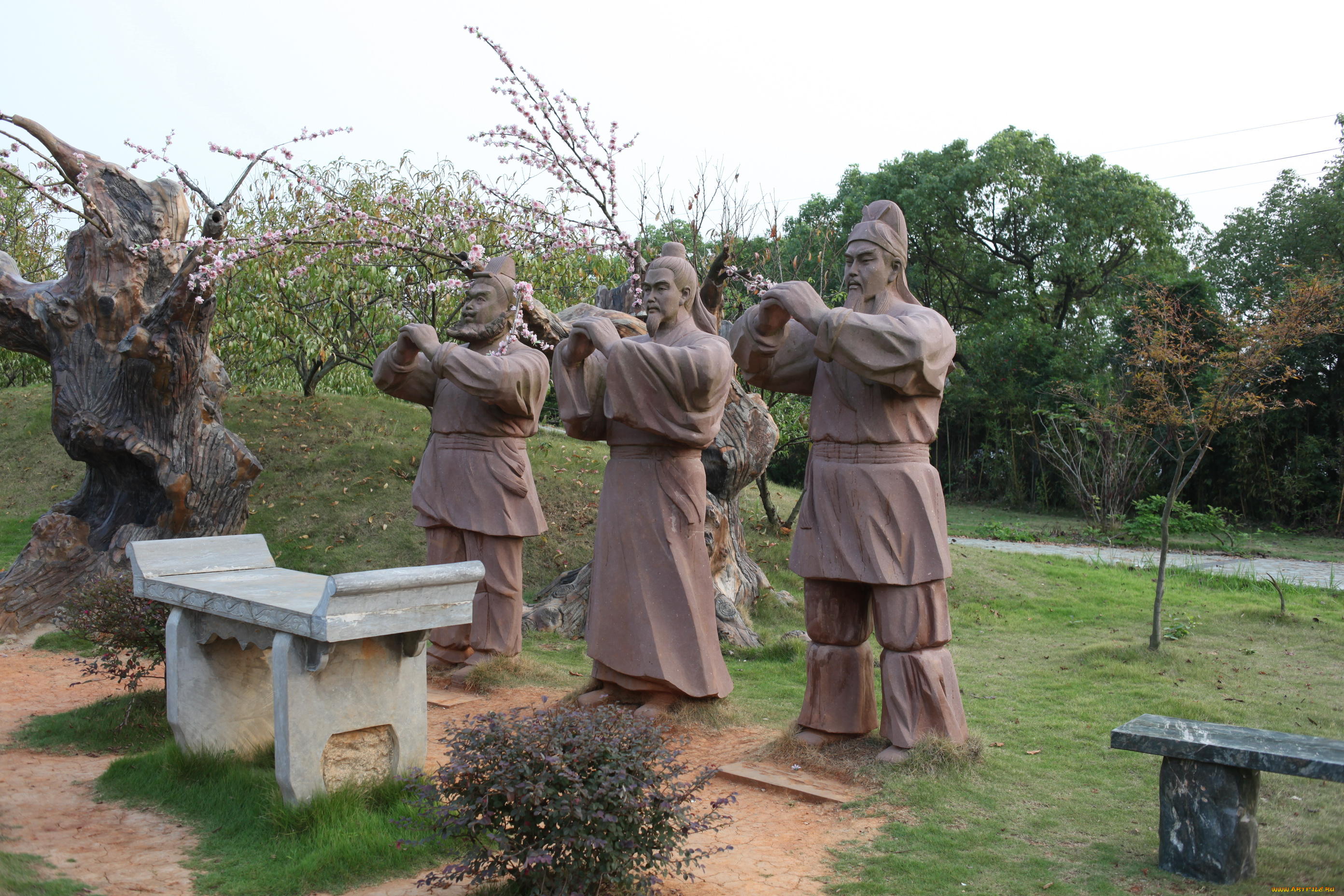 разное, рельефы, статуи, музейные, экспонаты, скульптуры, скамейки