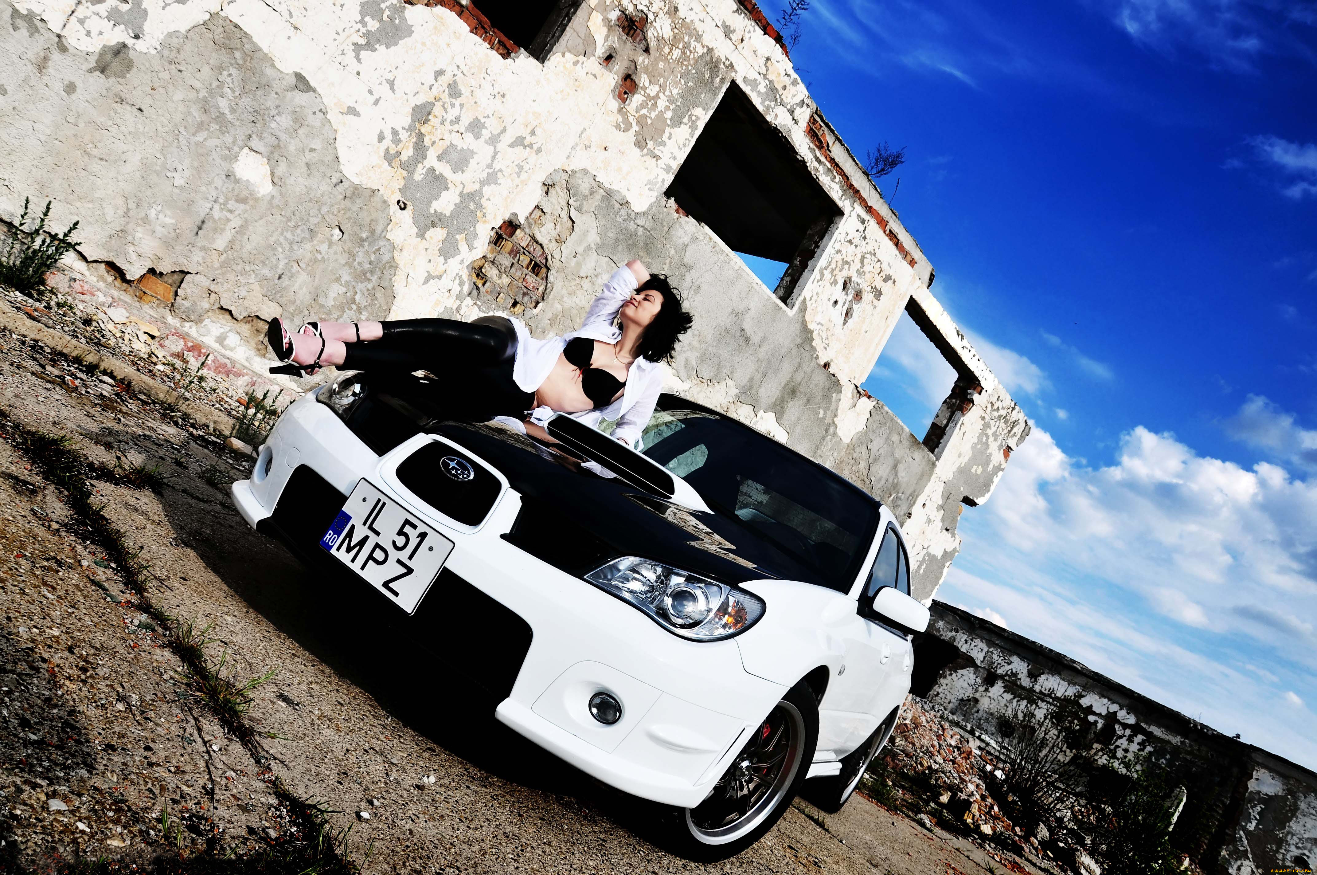 автомобили, авто, девушками, subaru