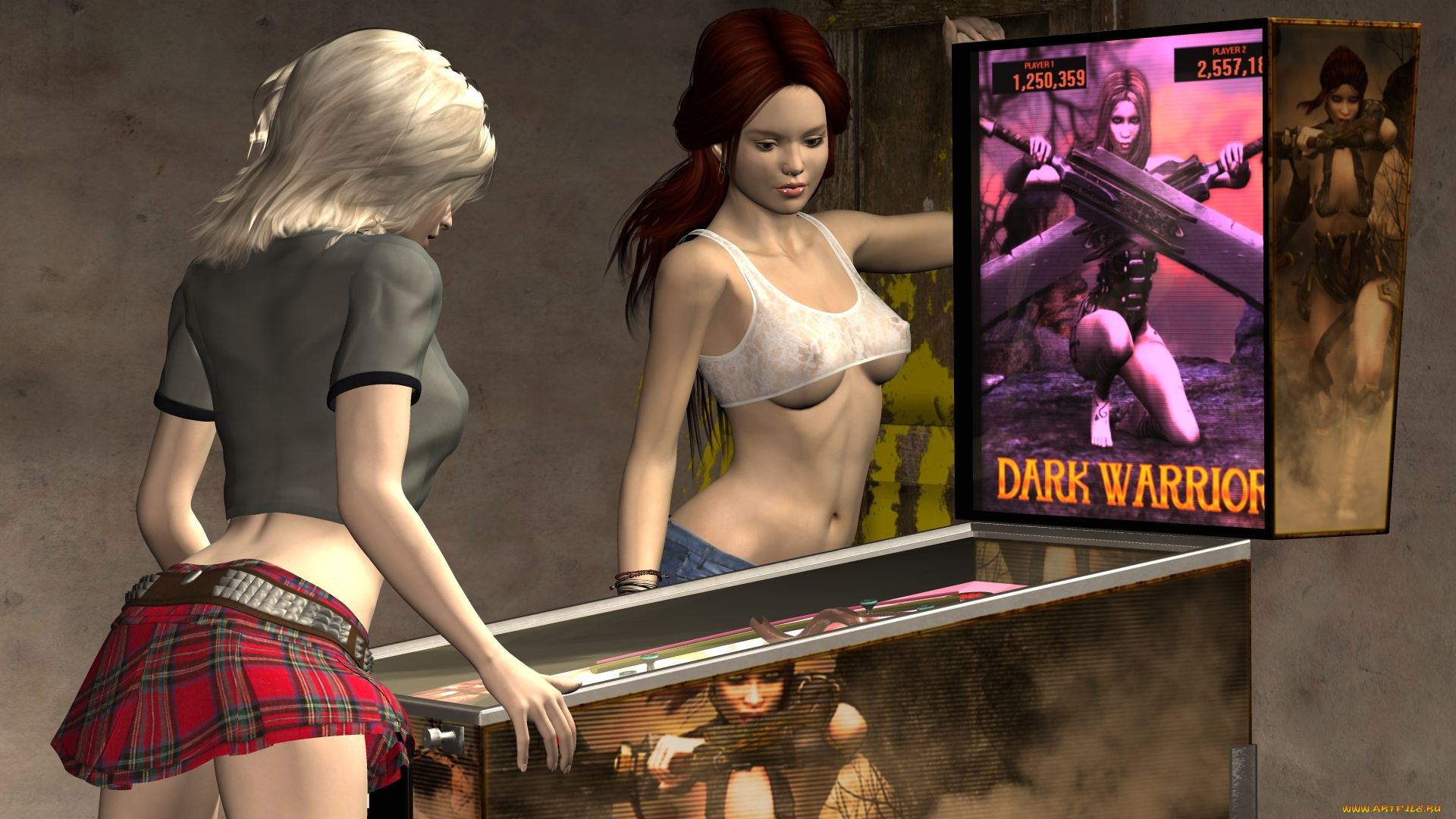 3д, графика, люди, , people, девушки, игровые, автоматы, взгляд