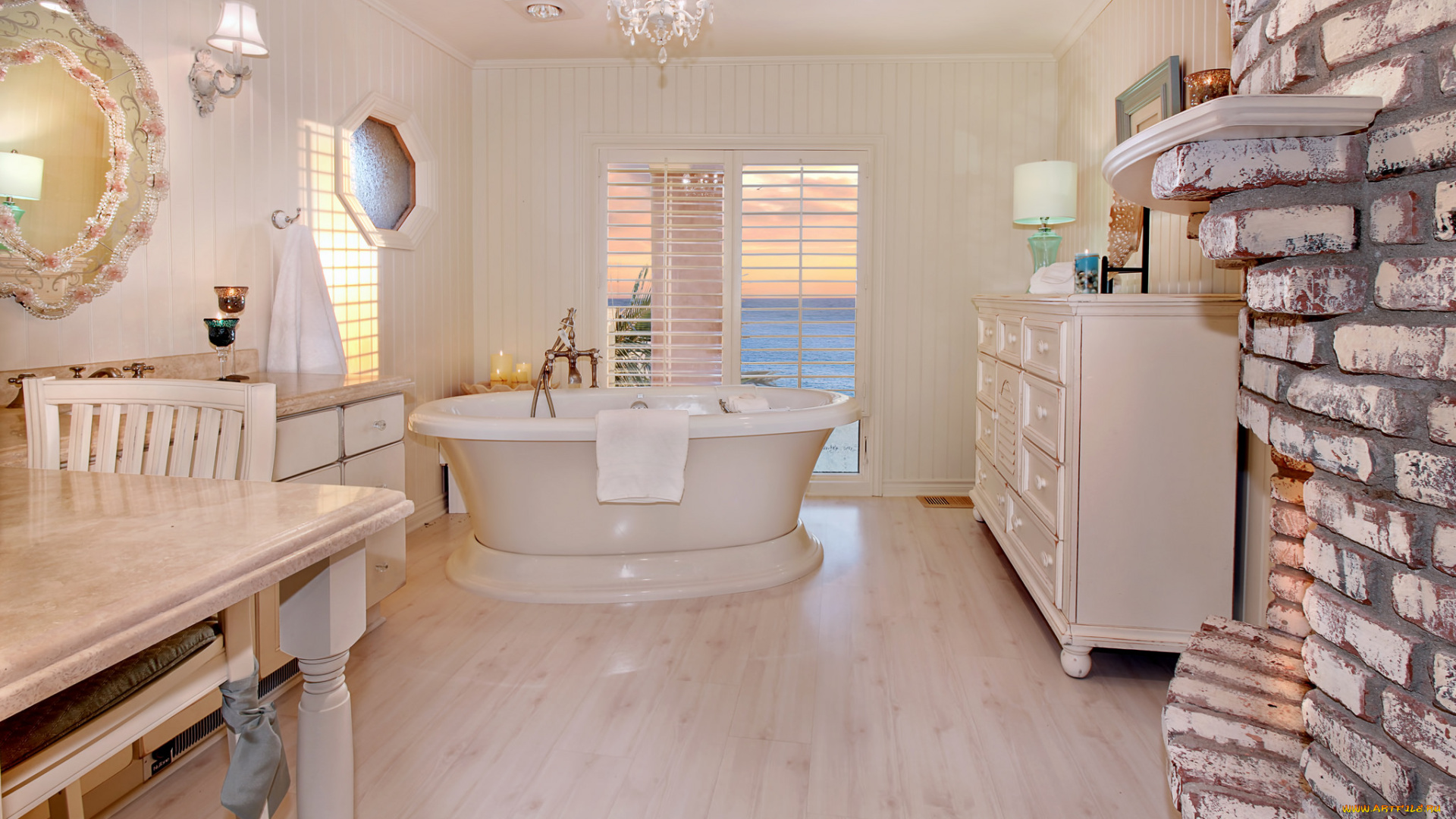 интерьер, ванная, и, туалетная, комнаты, стиль, ванная, дизайн