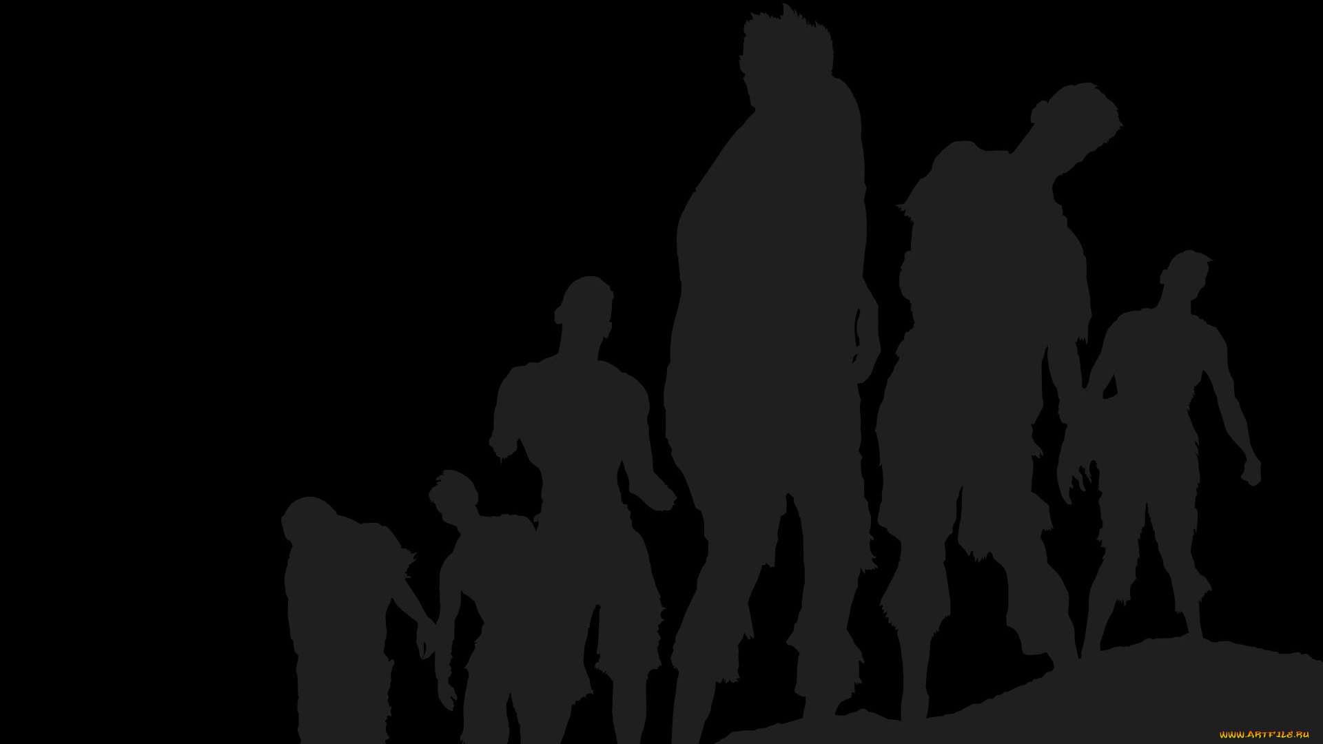 рисованные, минимализм, зомби