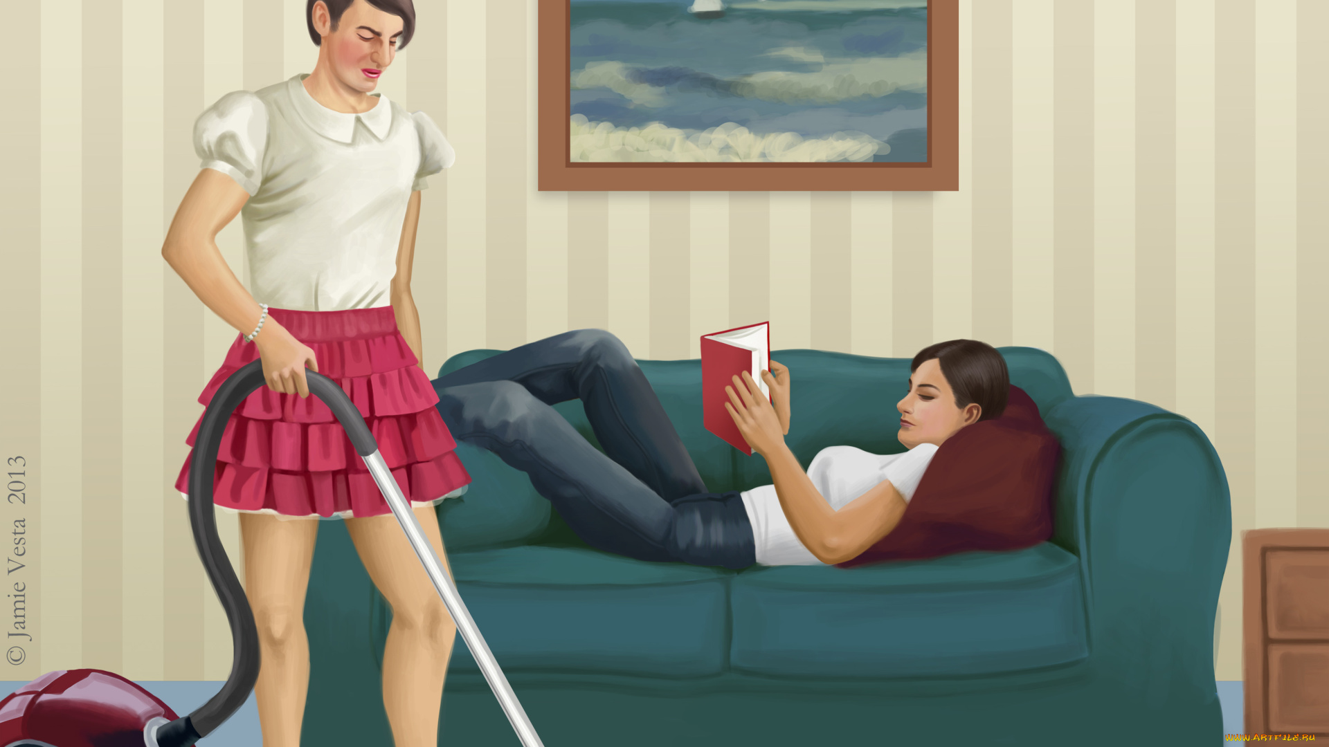 векторная, графика, девушки