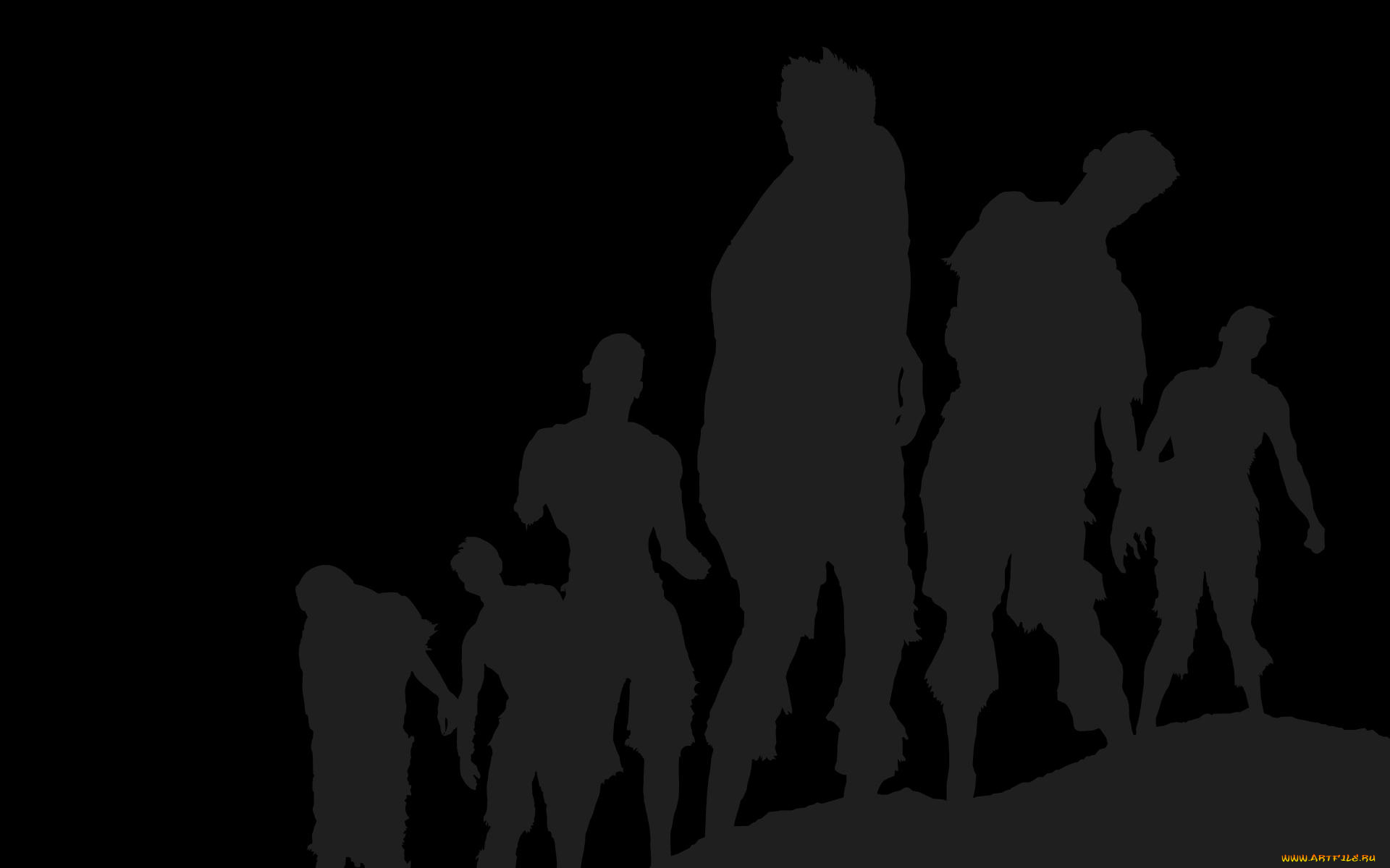 рисованные, минимализм, зомби