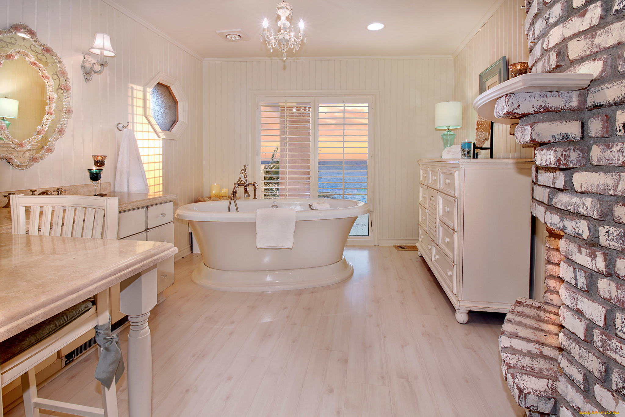 интерьер, ванная, и, туалетная, комнаты, стиль, ванная, дизайн