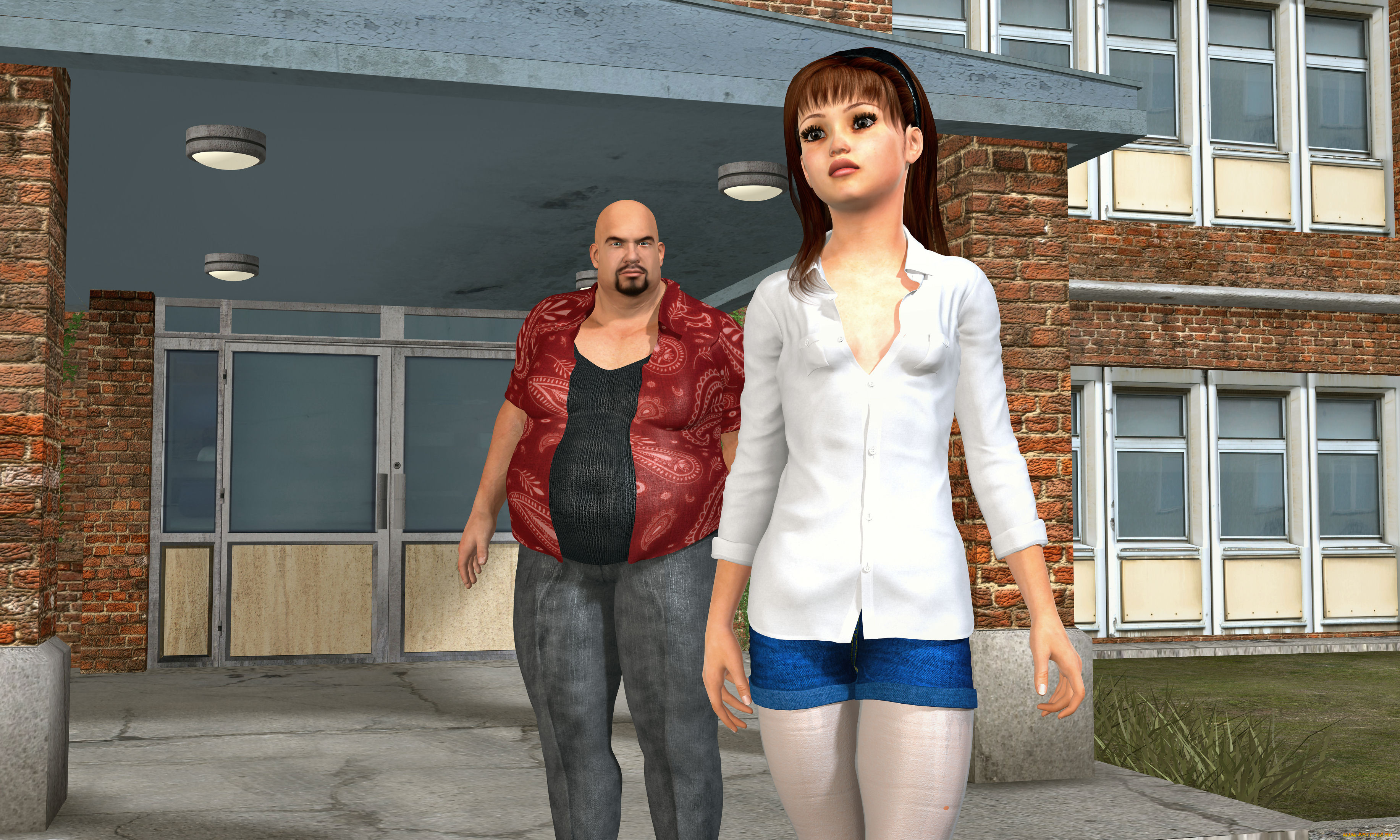 3д, графика, люди, , people, взгляд, девушка, мужчина