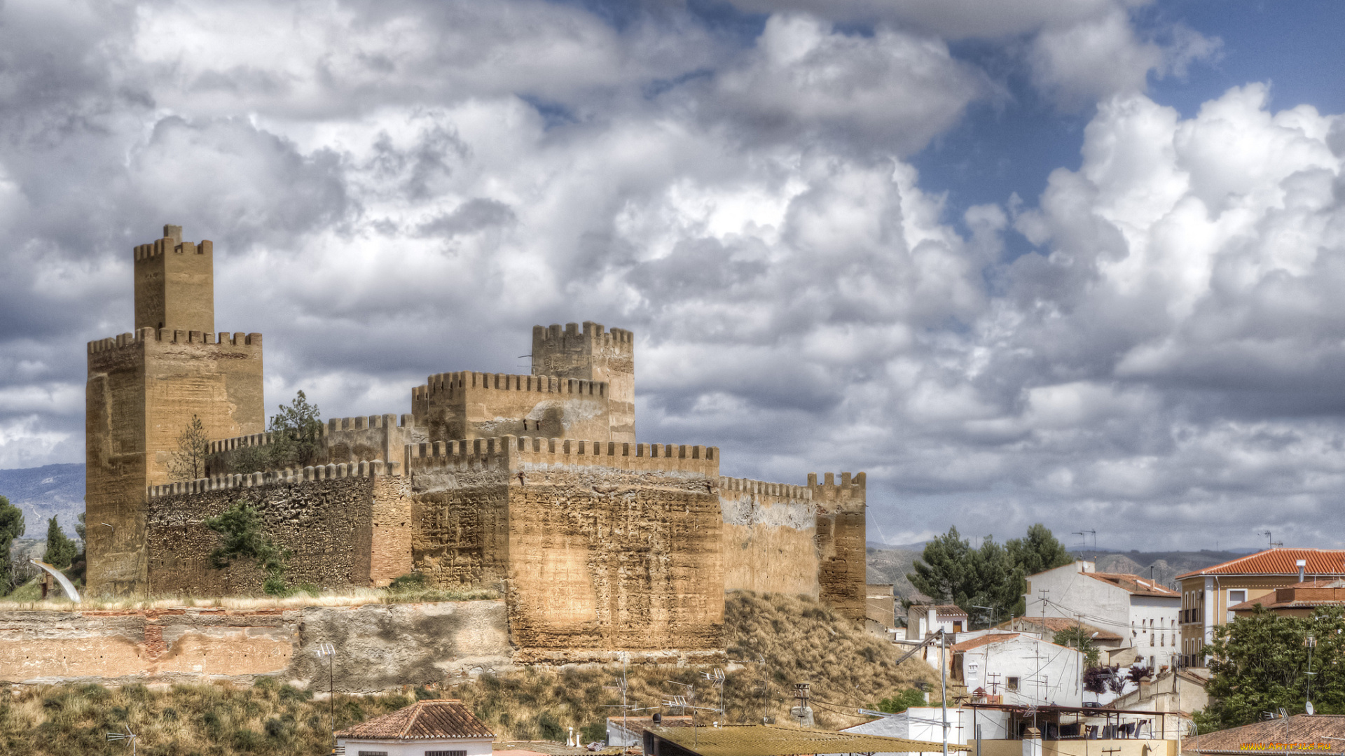 alcazar, de, guadix, города, -, дворцы, , замки, , крепости, крепость, холм, поселок