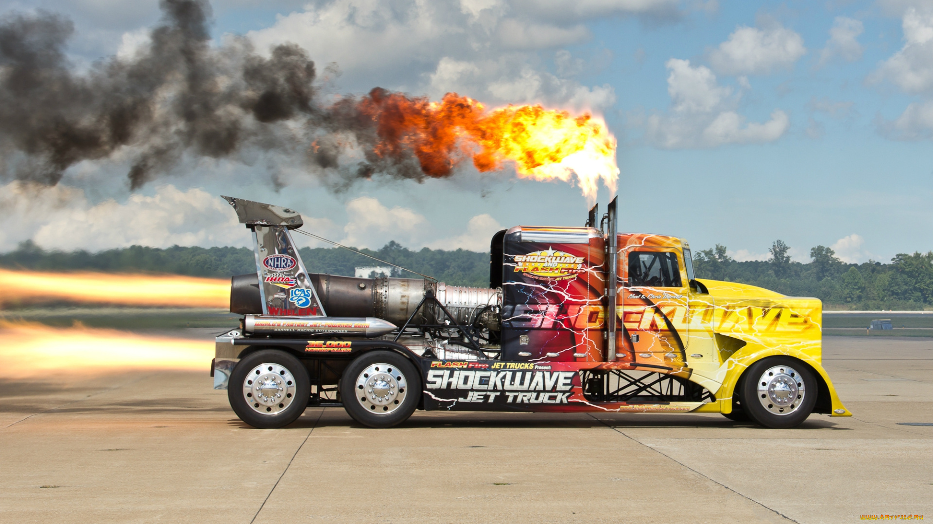 автомобили, грузовики, грузовик, авиадвигатель