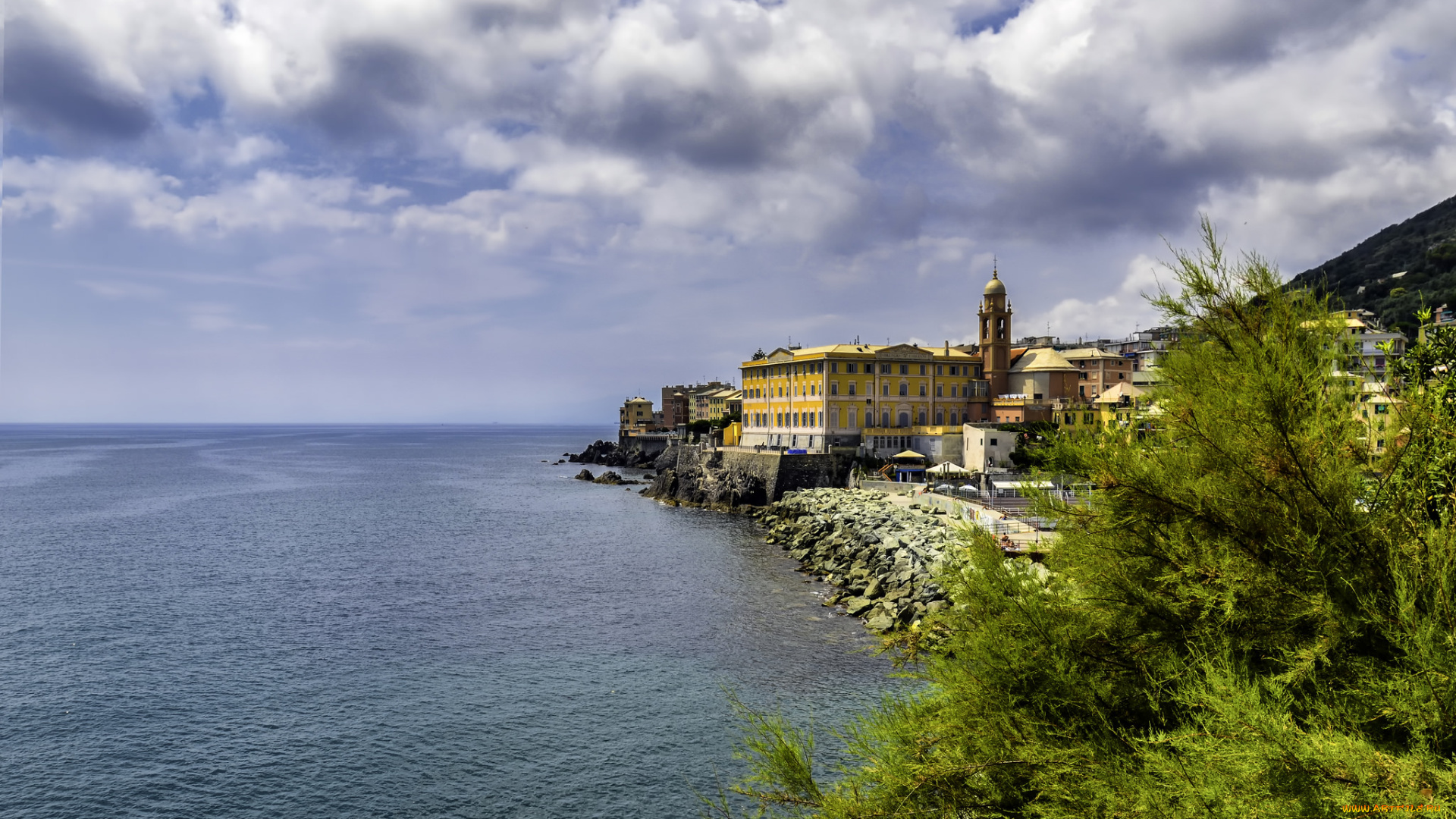 города, -, пейзажи, море, набережная, горродок