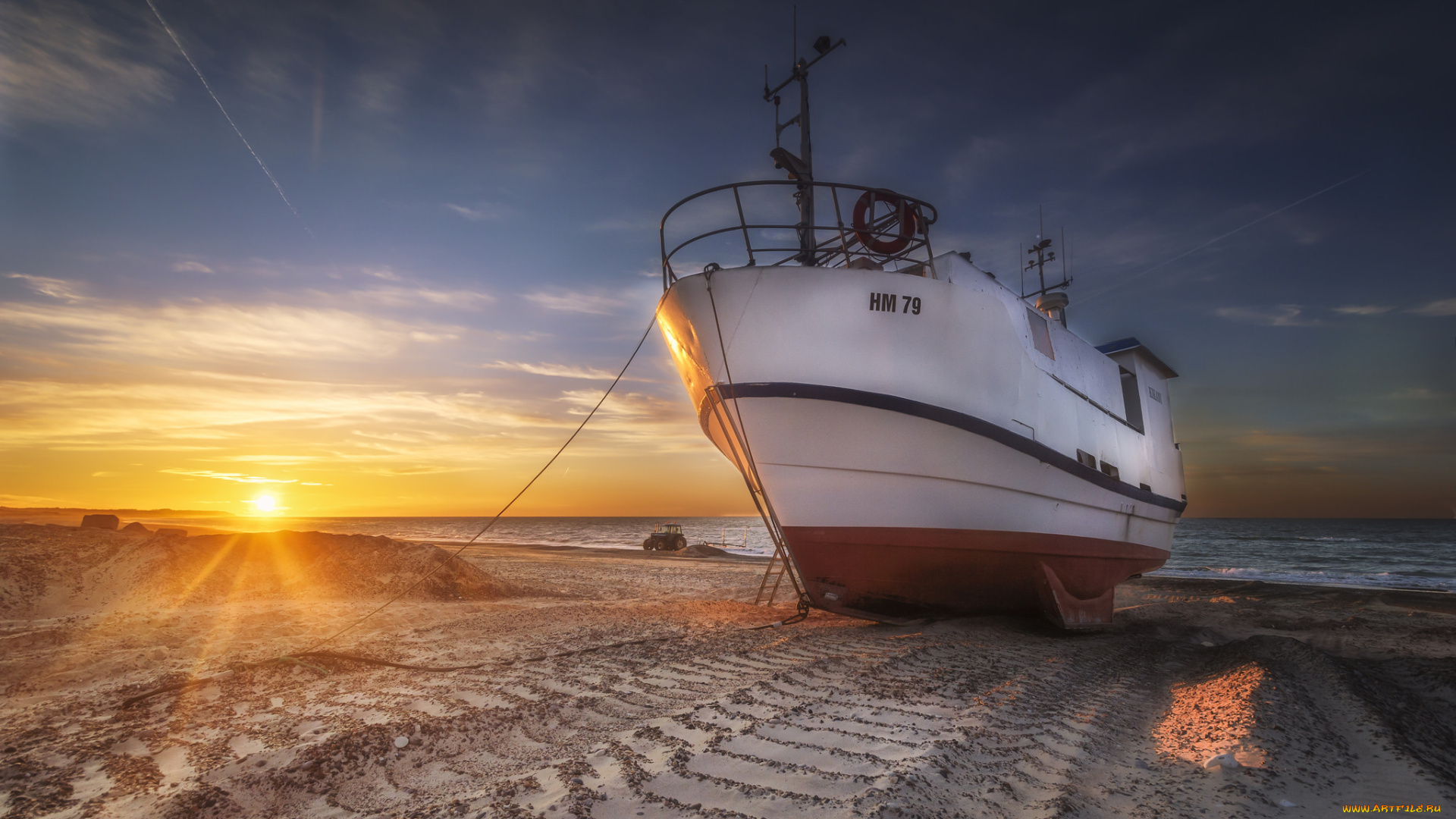 корабли, баркасы, , , буксиры, пляж, отлив, океан, судно