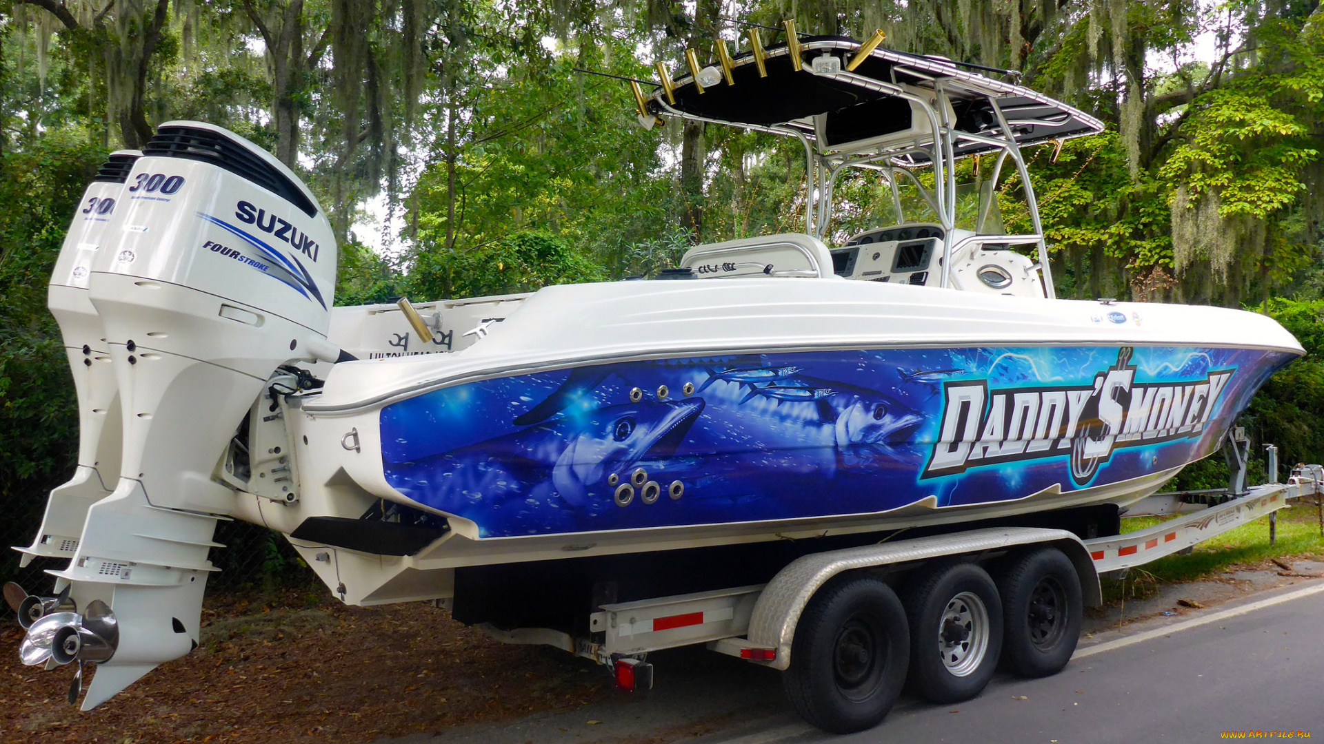 корабли, катера, прицеп, катер, движки