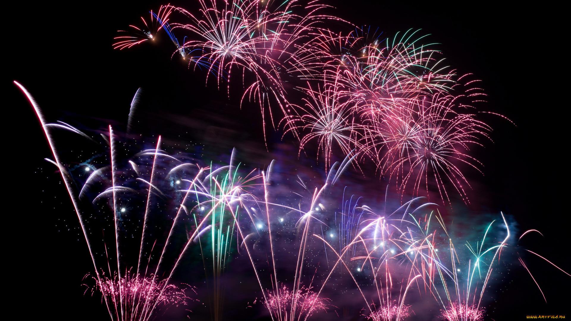 разное, салюты, , фейерверки, искры, ночь, салют