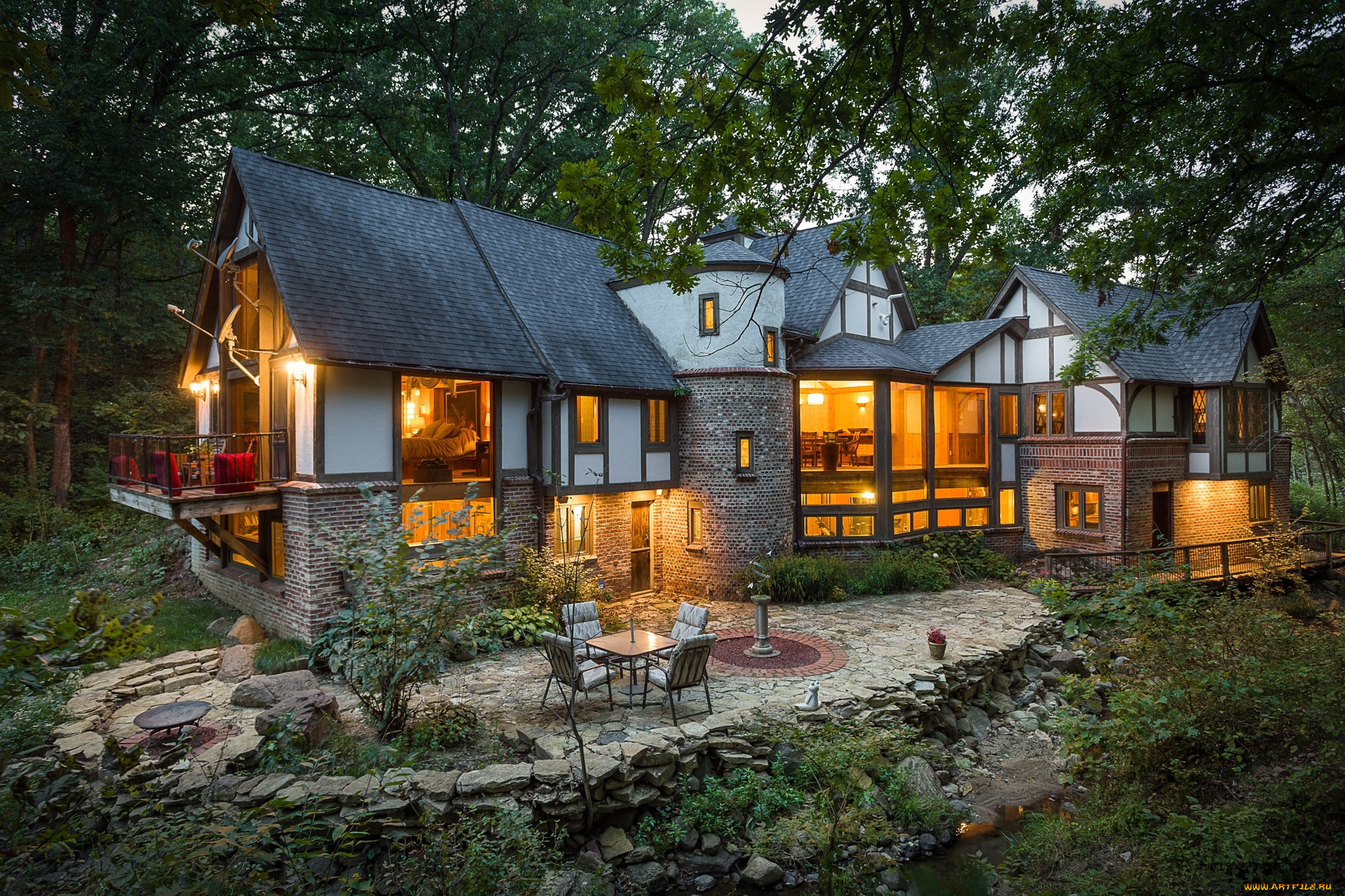 города, -, здания, , дома, дизайн, вечер, дом, окна, архитектура, особняк