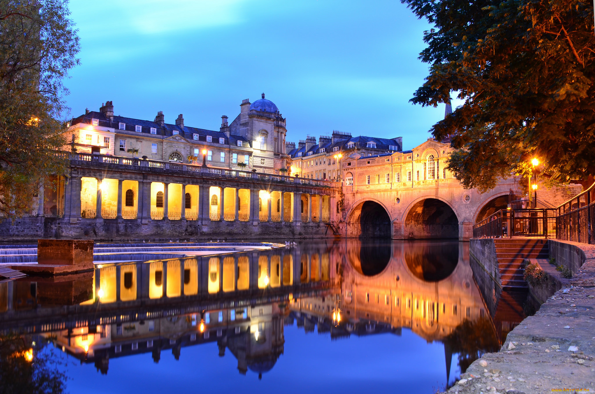 города, -, дворцы, , замки, , крепости, ночь, река, мост, огни