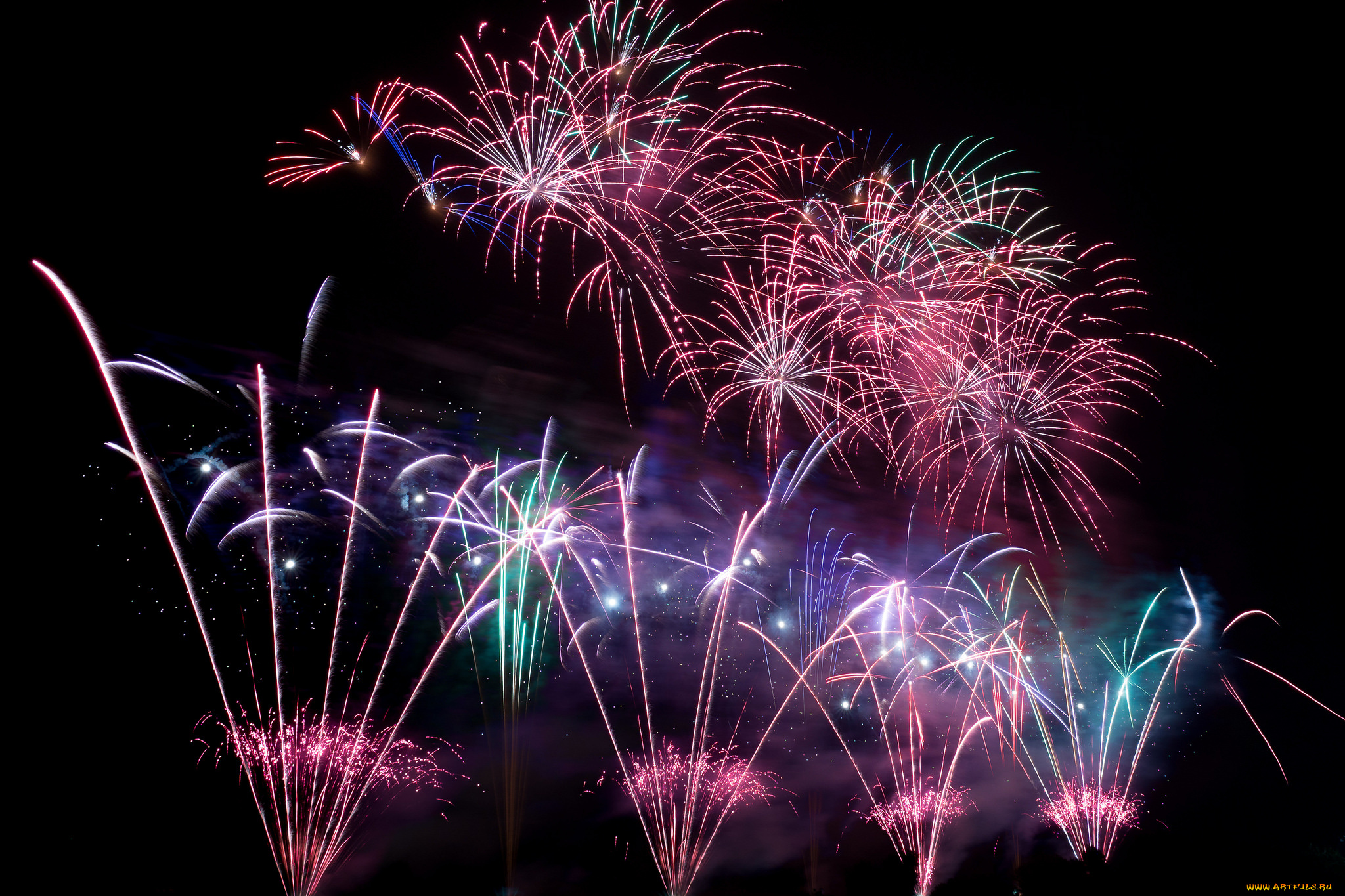 разное, салюты, , фейерверки, искры, ночь, салют