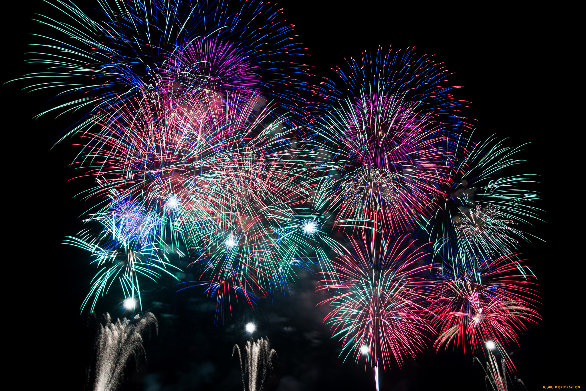 разное, салюты, , фейерверки, искры, салют, ночь